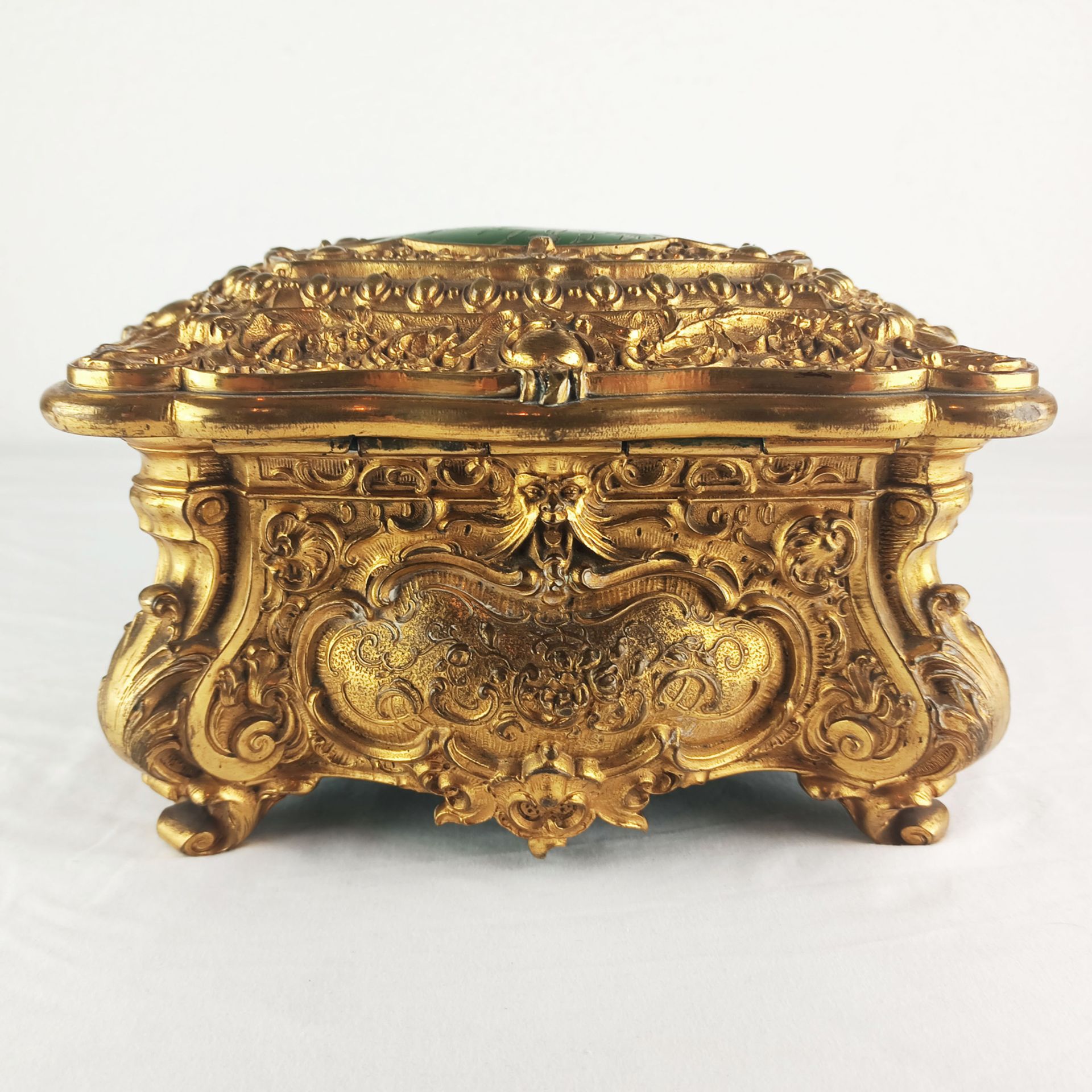 Unusual brass and horn jewellery box with music - Image 7 of 9