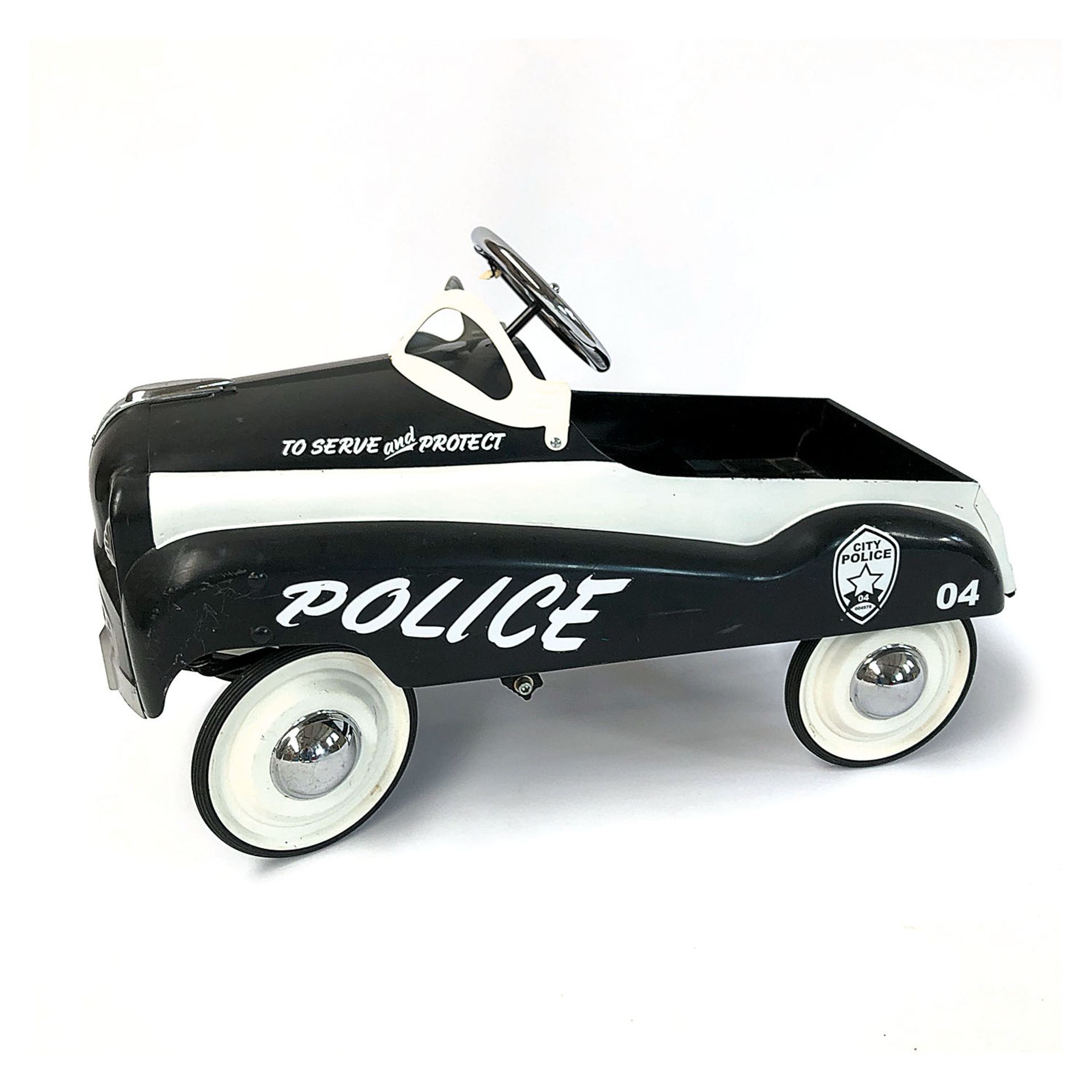 Reproduction Children's Metal Police Pedal Car - Image 2 of 4