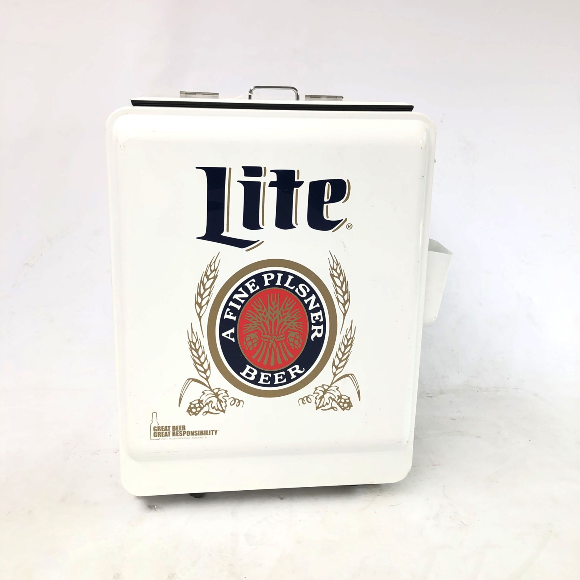 Miller Lite Rolling Cooler/Ice Box - Image 2 of 6