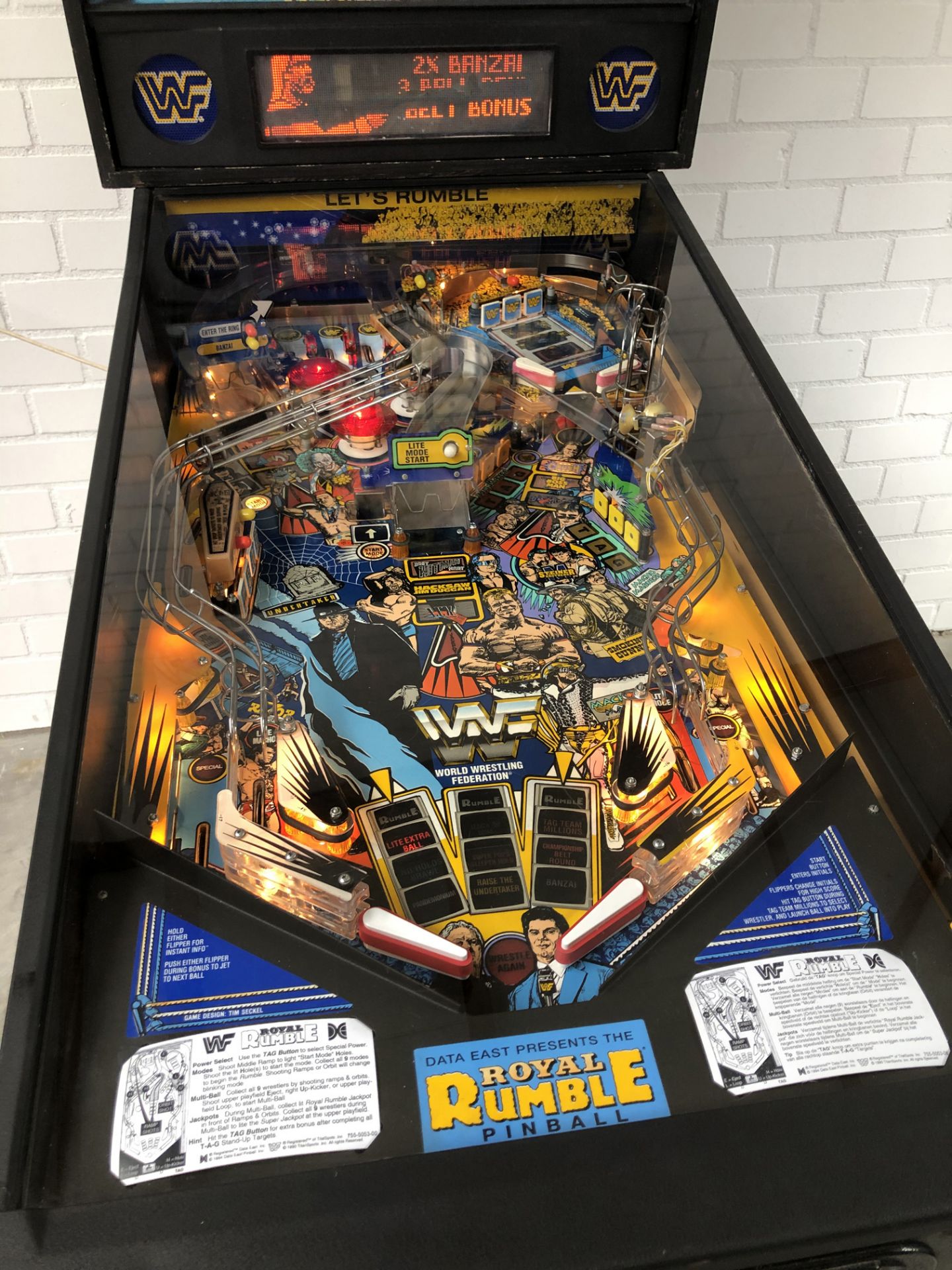 1994 WWF Royal Rumble Data East Pinball Machine  - Image 6 of 19