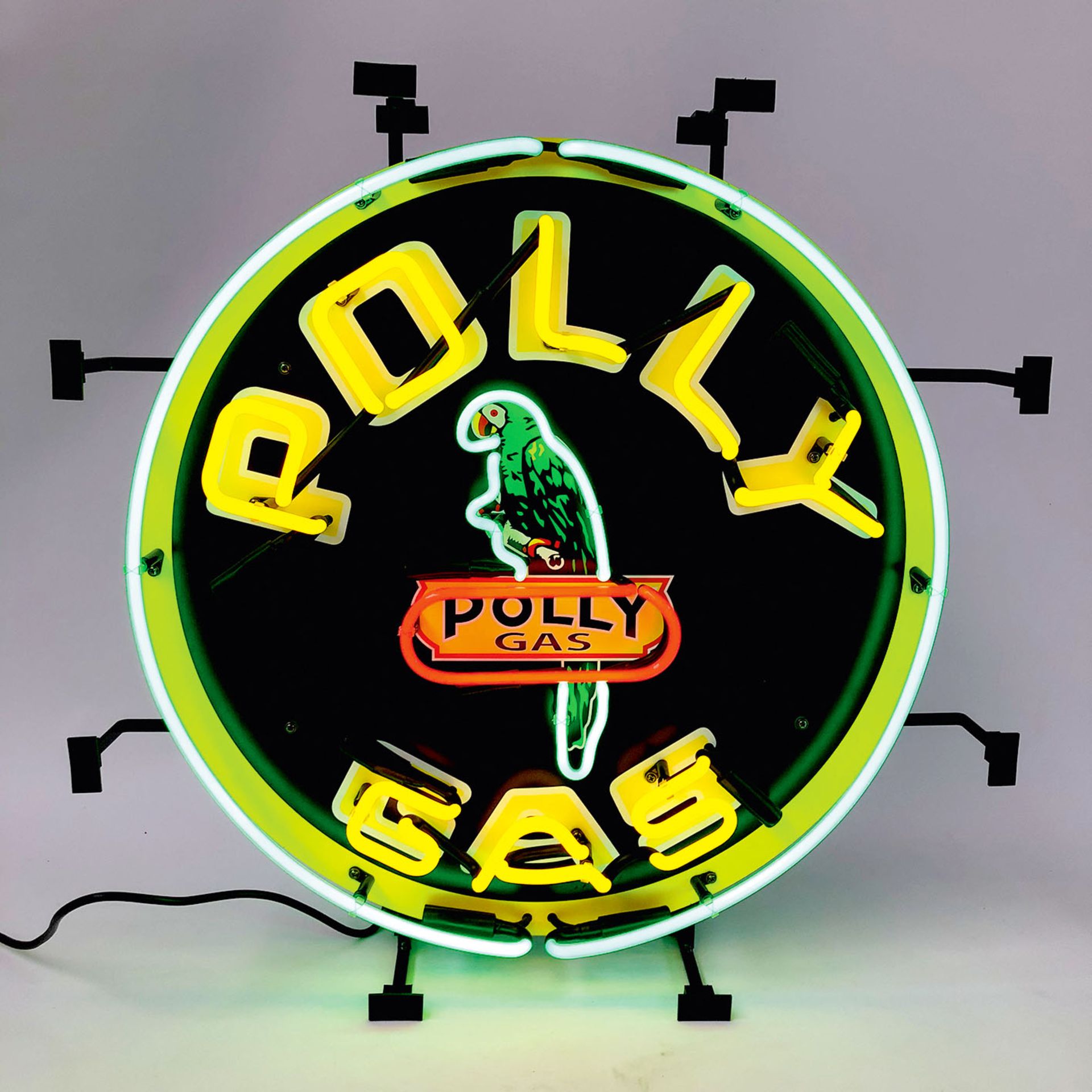 Polly Gas Neon Sign with Backplate - Image 2 of 2