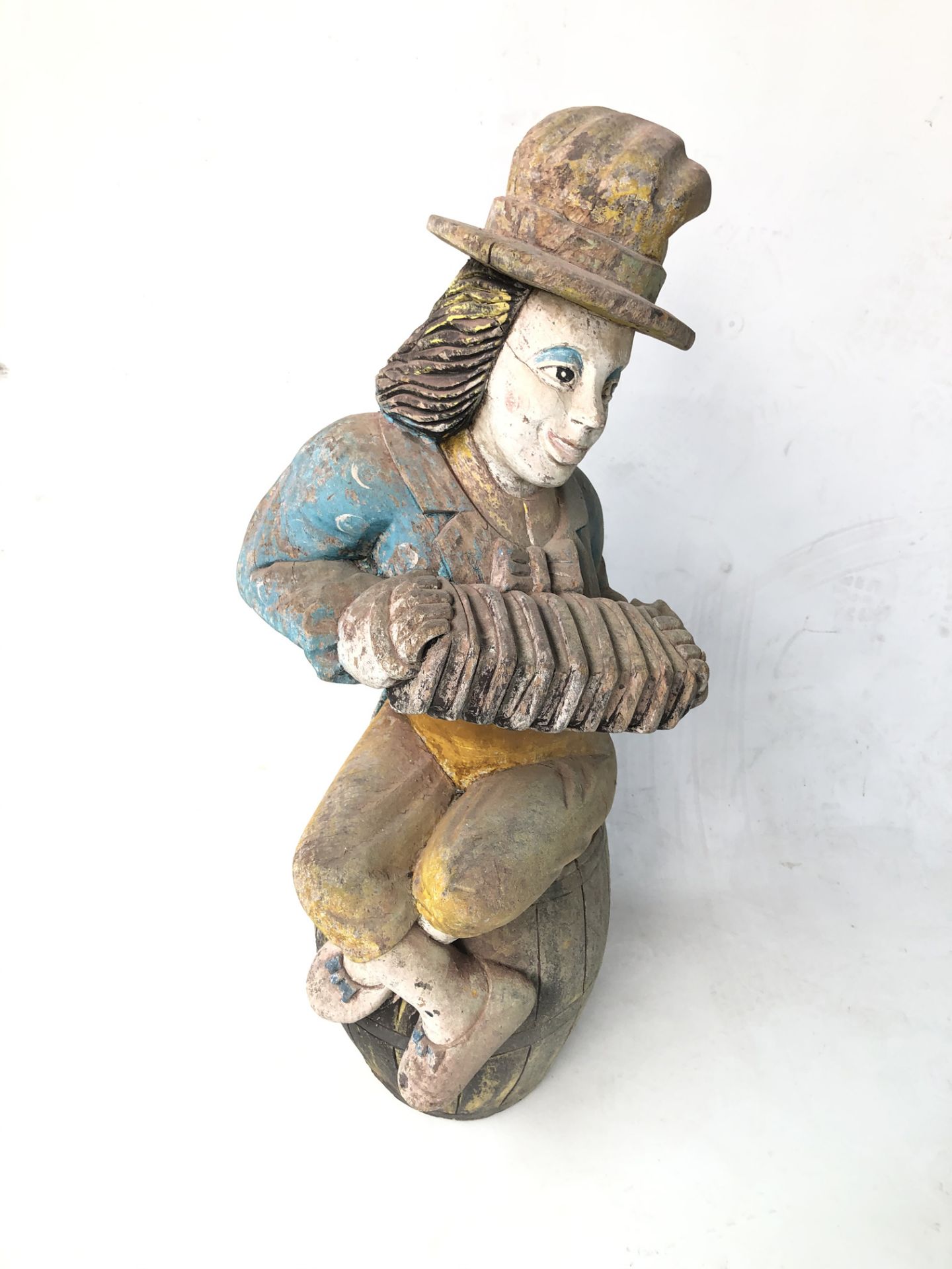 Original Vintage Wood Clown Statue - Image 3 of 3