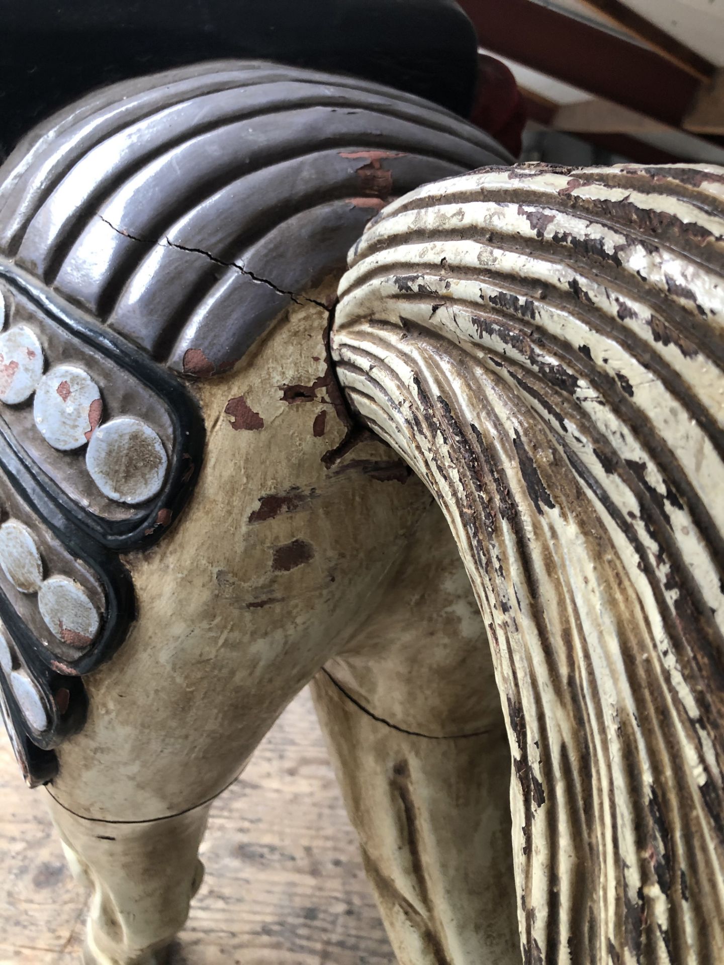 Two Reproduction Wooden Carousel Horses - Image 3 of 5