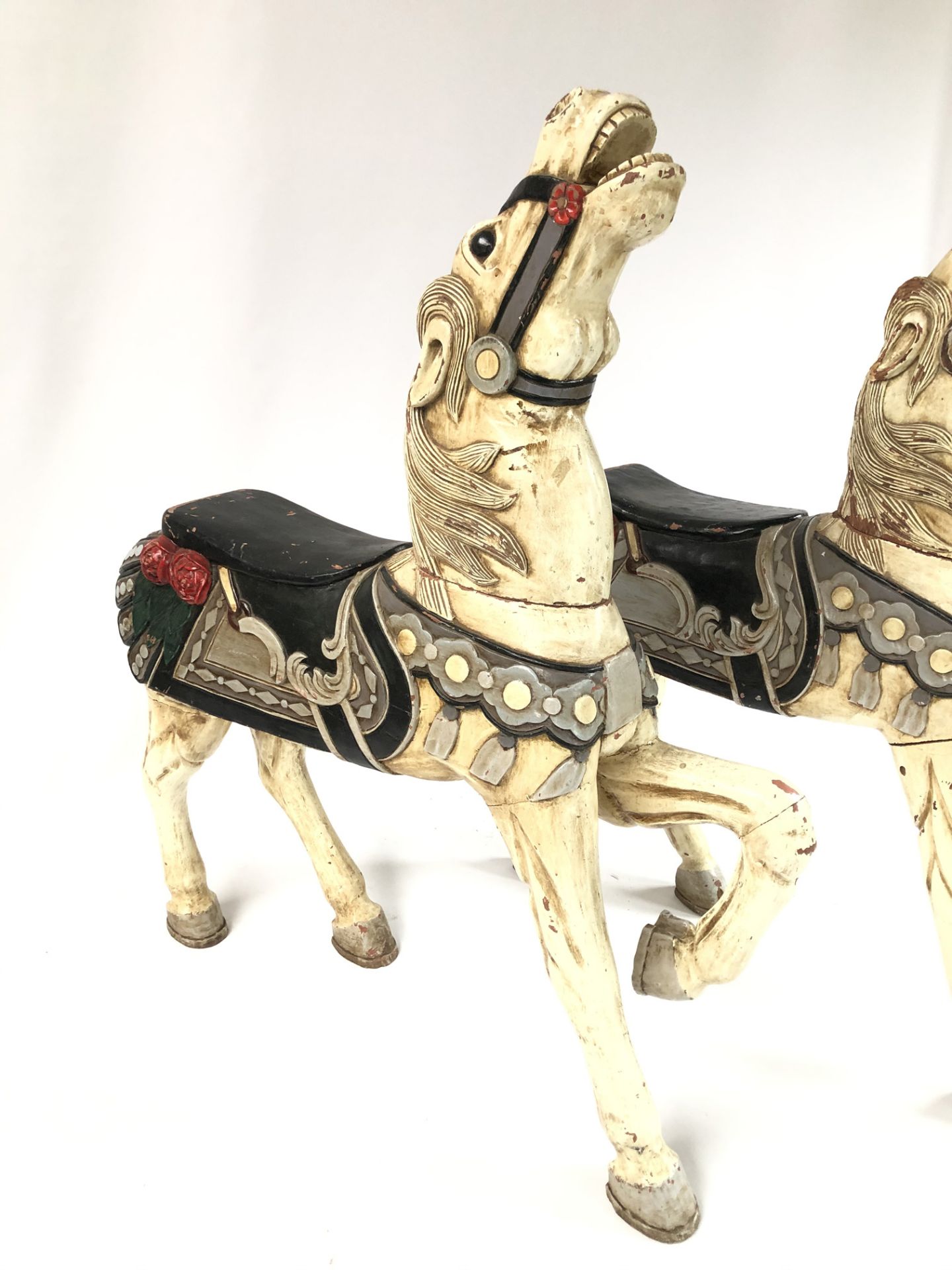 Two Reproduction Wooden Carousel Horses - Image 2 of 5