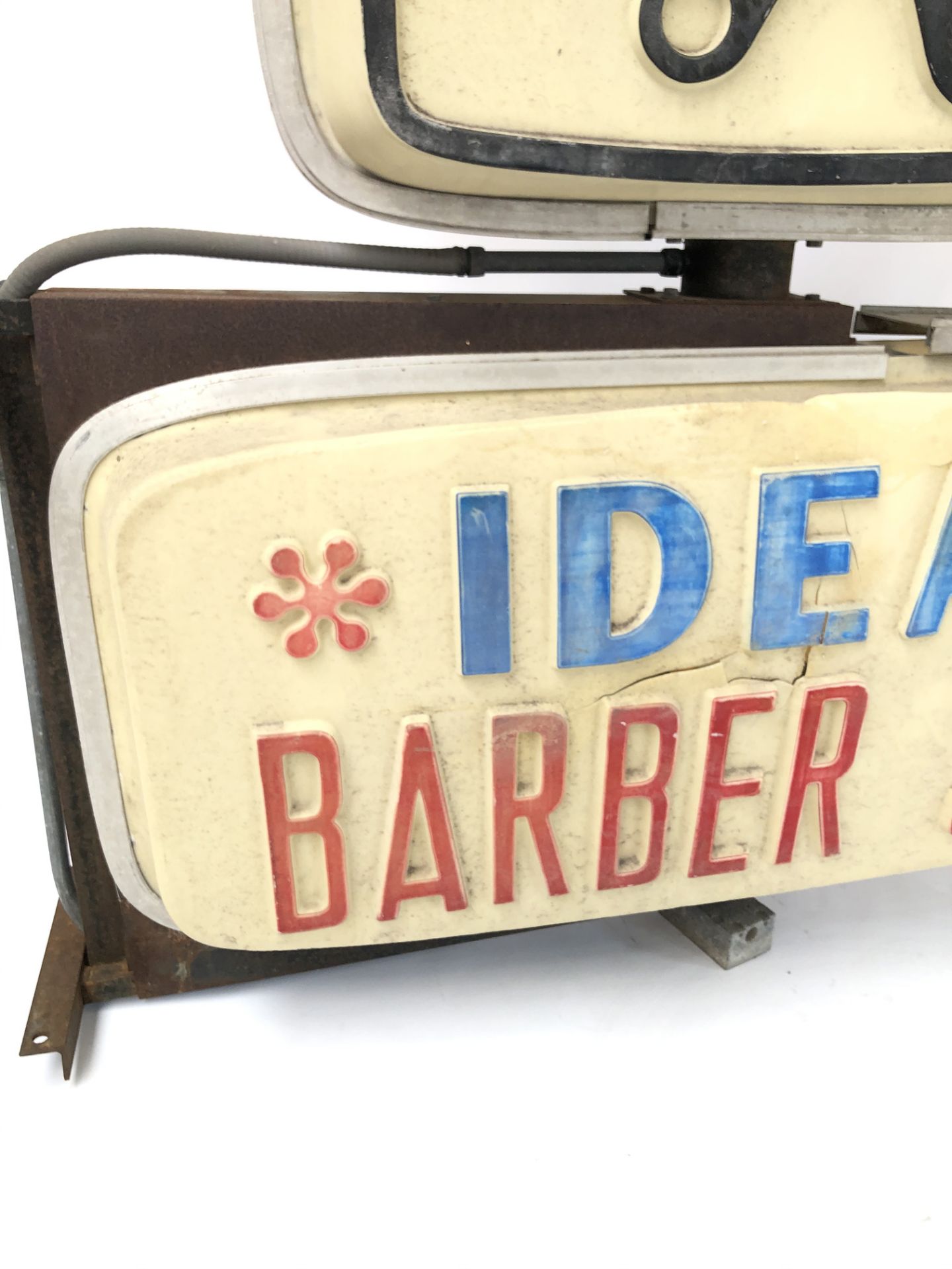 Unrestored Two-Sided Ideal Barber Shop Light Box Sign  - Image 2 of 4