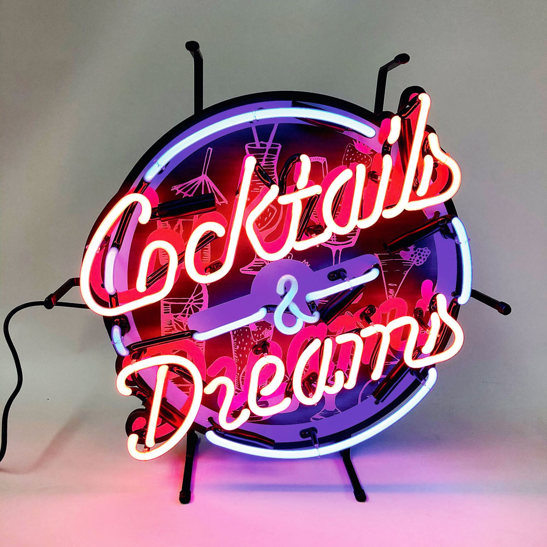 Cocktails & Dreams Neon Sign with Backplate - Image 2 of 2
