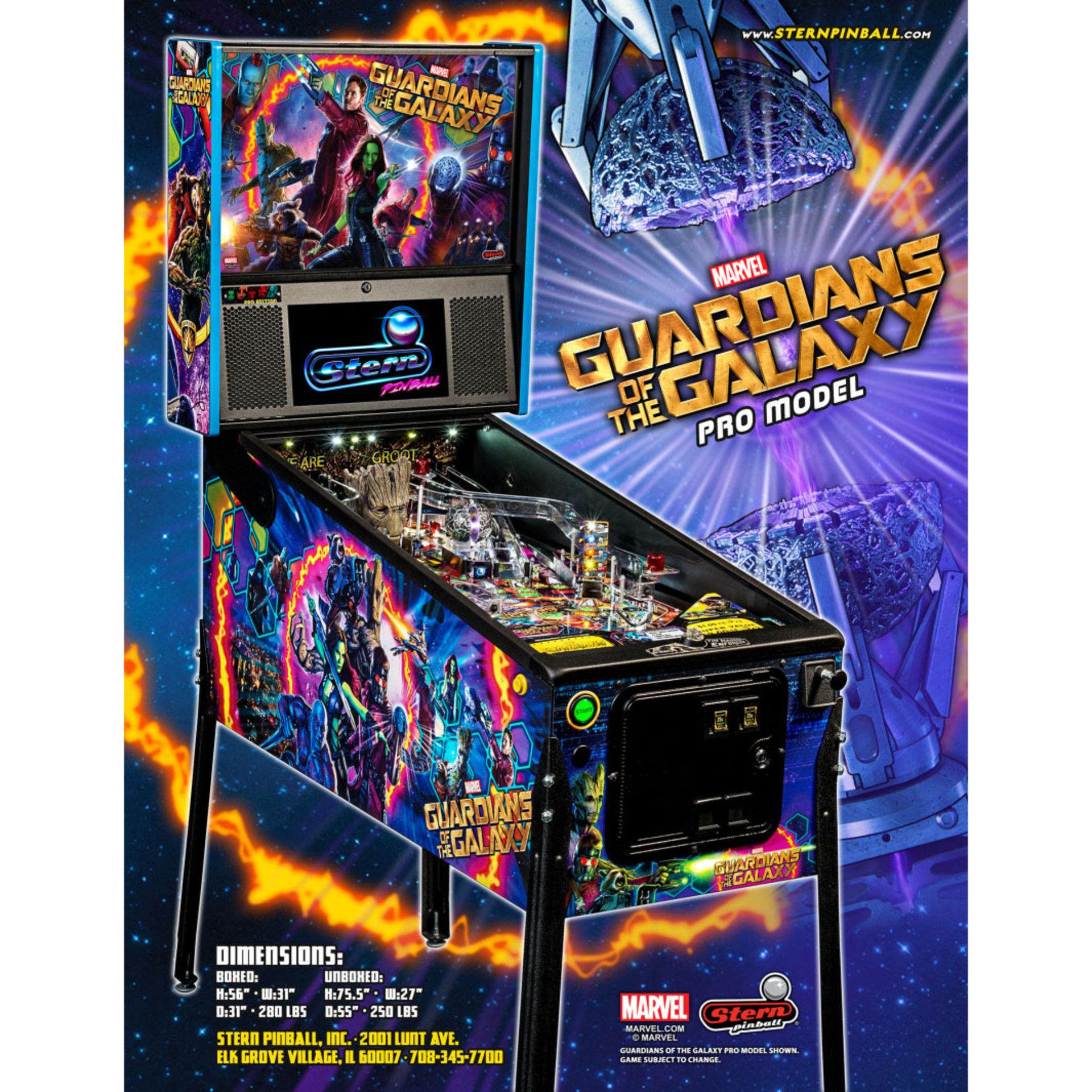 2019 Stern Guardians of the Galaxy Pinball Machine - Image 3 of 3