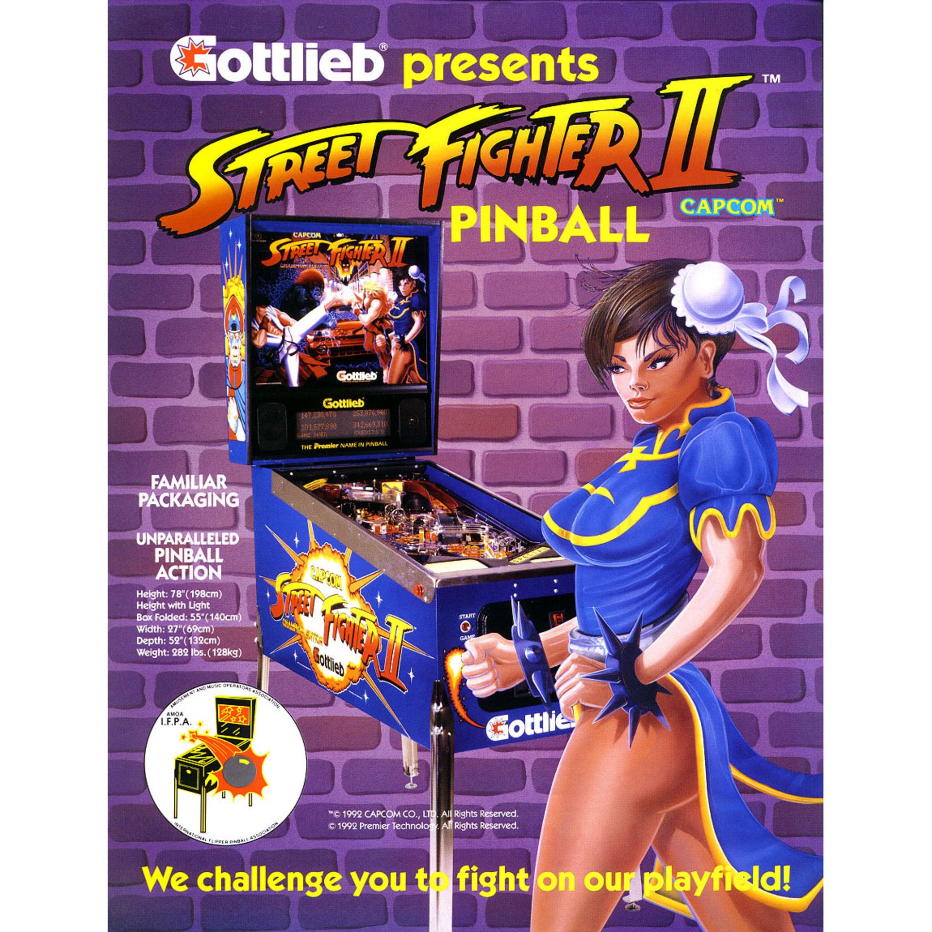 1993 Gottlieb Street Fighter II Pinball Machine - Image 2 of 2