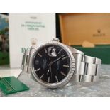 Rolex Datejust 16220 Steel / Black Dial / Oyster