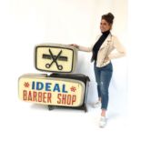 Unrestored Two-Sided Ideal Barber Shop Light Box Sign