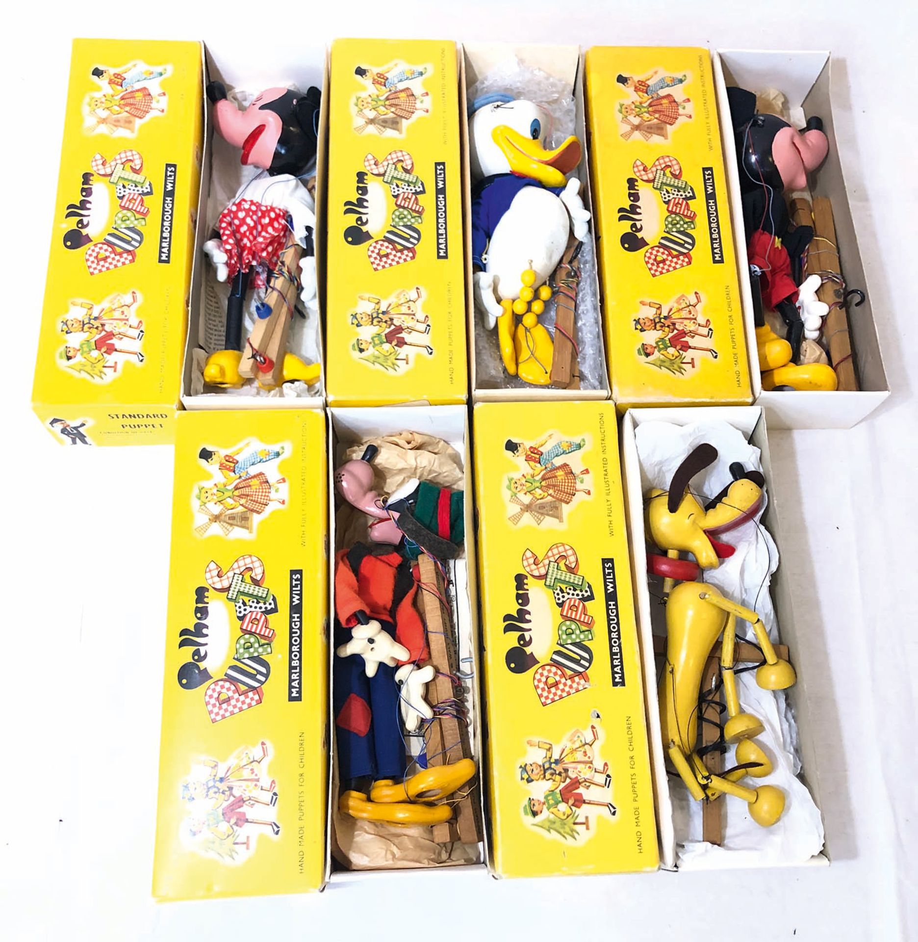 A Full Set of 5 Pelham Disney Marionettes from 1960