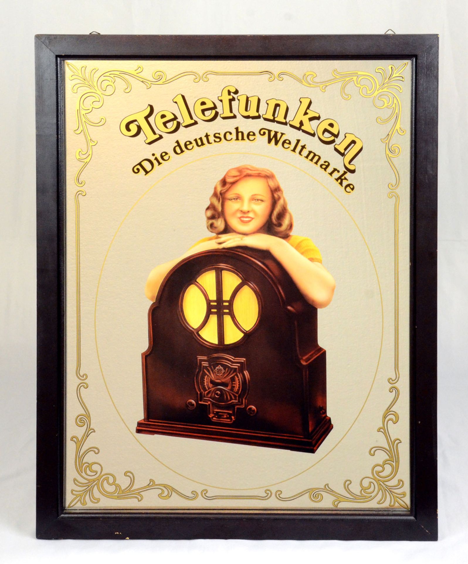 Advertisement on mirror "Telefunken"