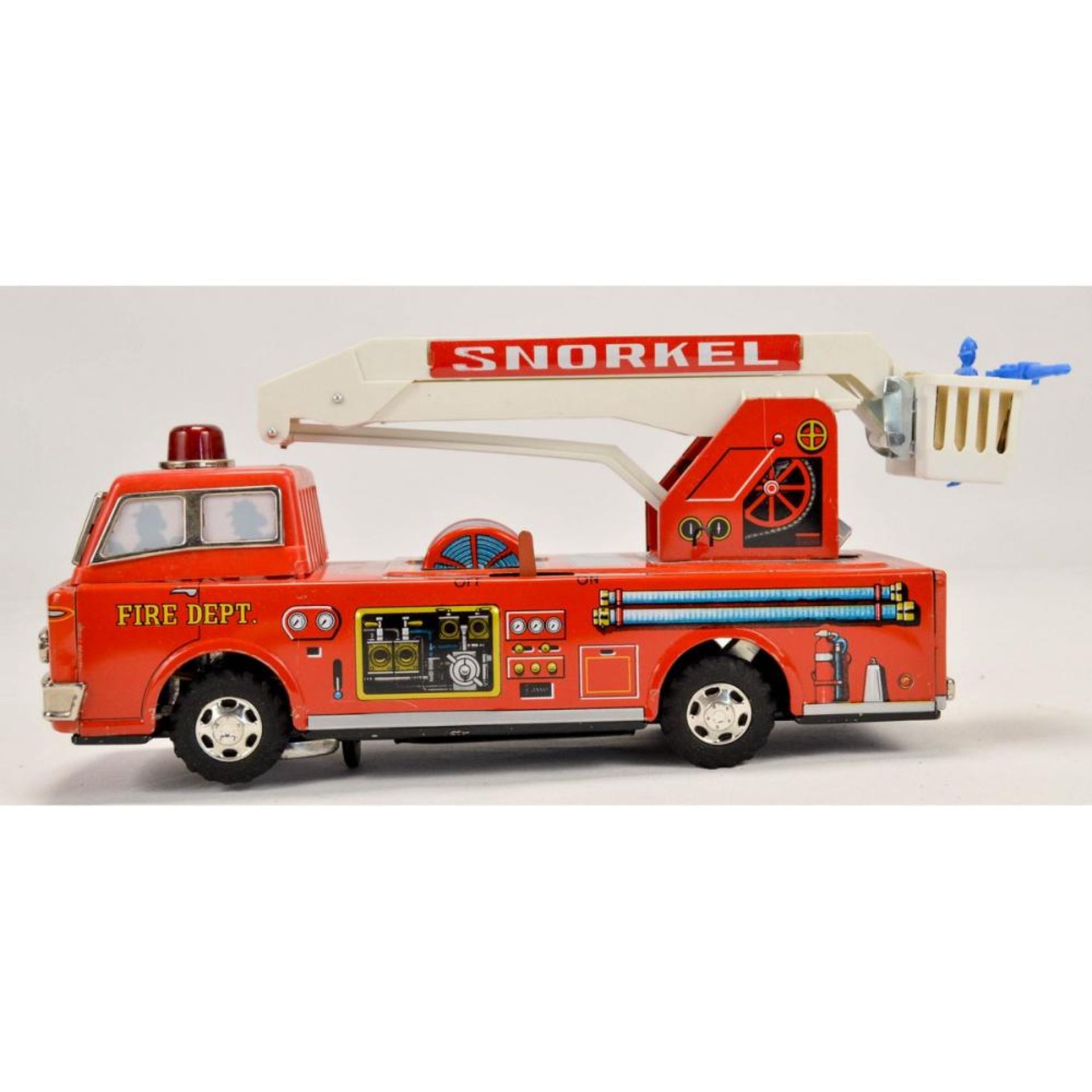 Vintage Battery Powered Fire Engine Toy Truck in Original Box - Bild 2 aus 8