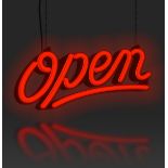 Open LED Light in Script Lettering with Neon Look