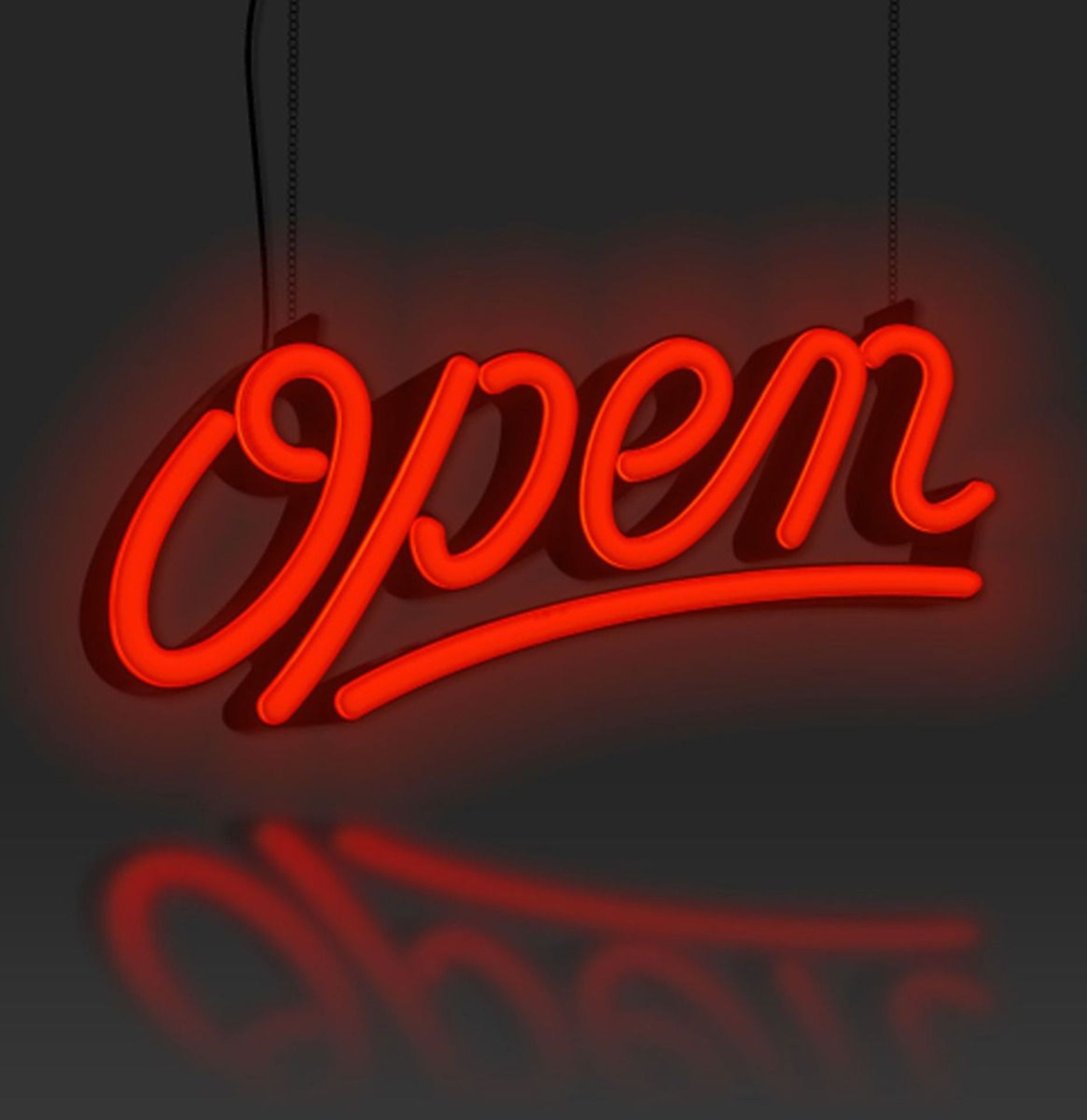 Open LED Light in Script Lettering with Neon Look 