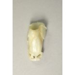 A Finely Carved Celadon Jade Magnolia Flower Spill Holder, 17th Century L: 7.6cm, W: 3.5cm, H: 3cm