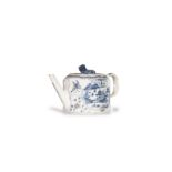 A Blue and White 'Landscape' Teapot and Cover, Qianlong Period, Qing Dynasty L: 23cm, H: 23cm, W: