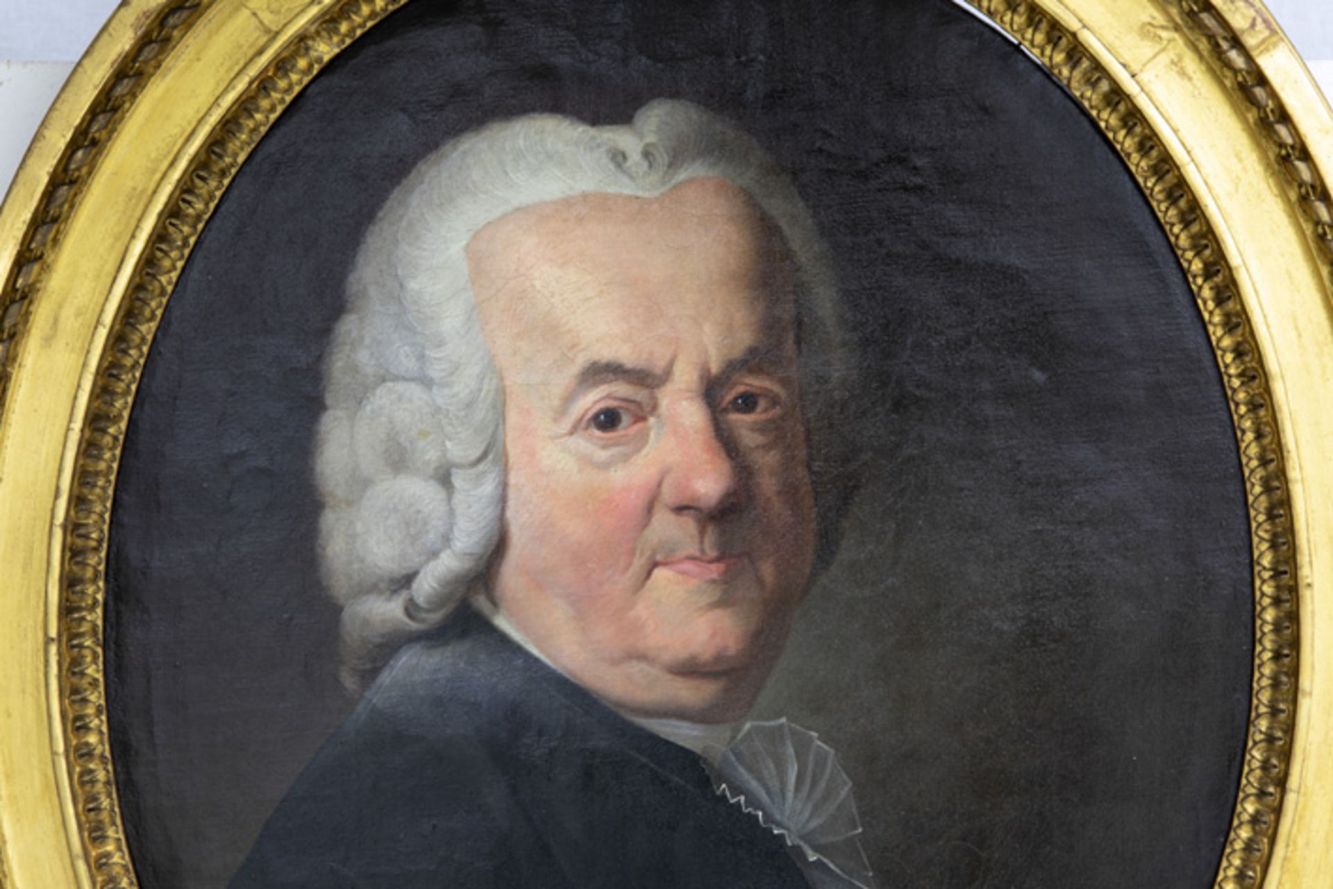 18th Cent. (Franco-)Russian oval oil on canvas with a portrait probably of Duke Pierre - Image 3 of 5