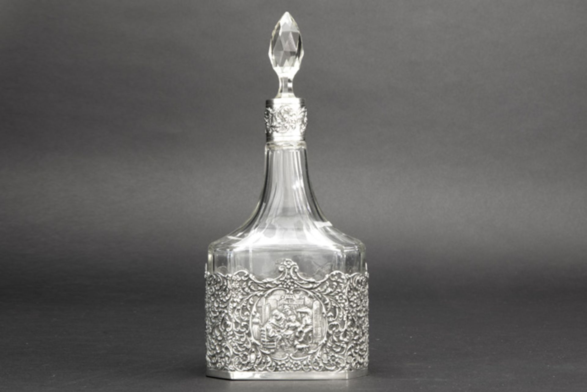 Dutch decanter in crystal and marked and signed silver B.W. VAN ELDIK & A.F. VAN DER SCHEER karaf in - Image 2 of 3