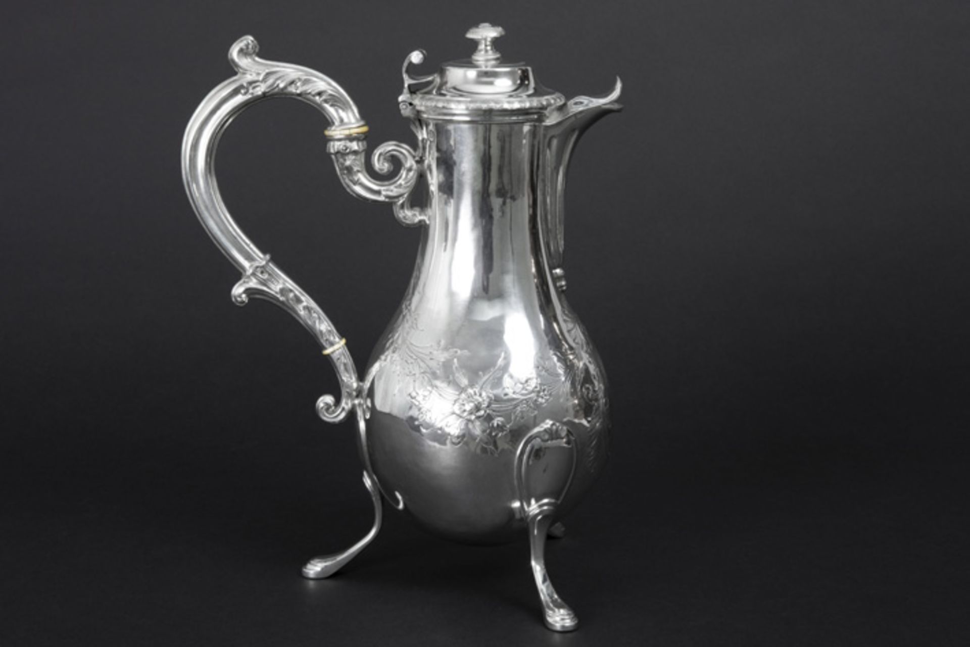 late 18th/early 19th Cent. French neoclassical coffee pot in marked silver Laat 18°/begin 19° eeuwse - Image 3 of 4