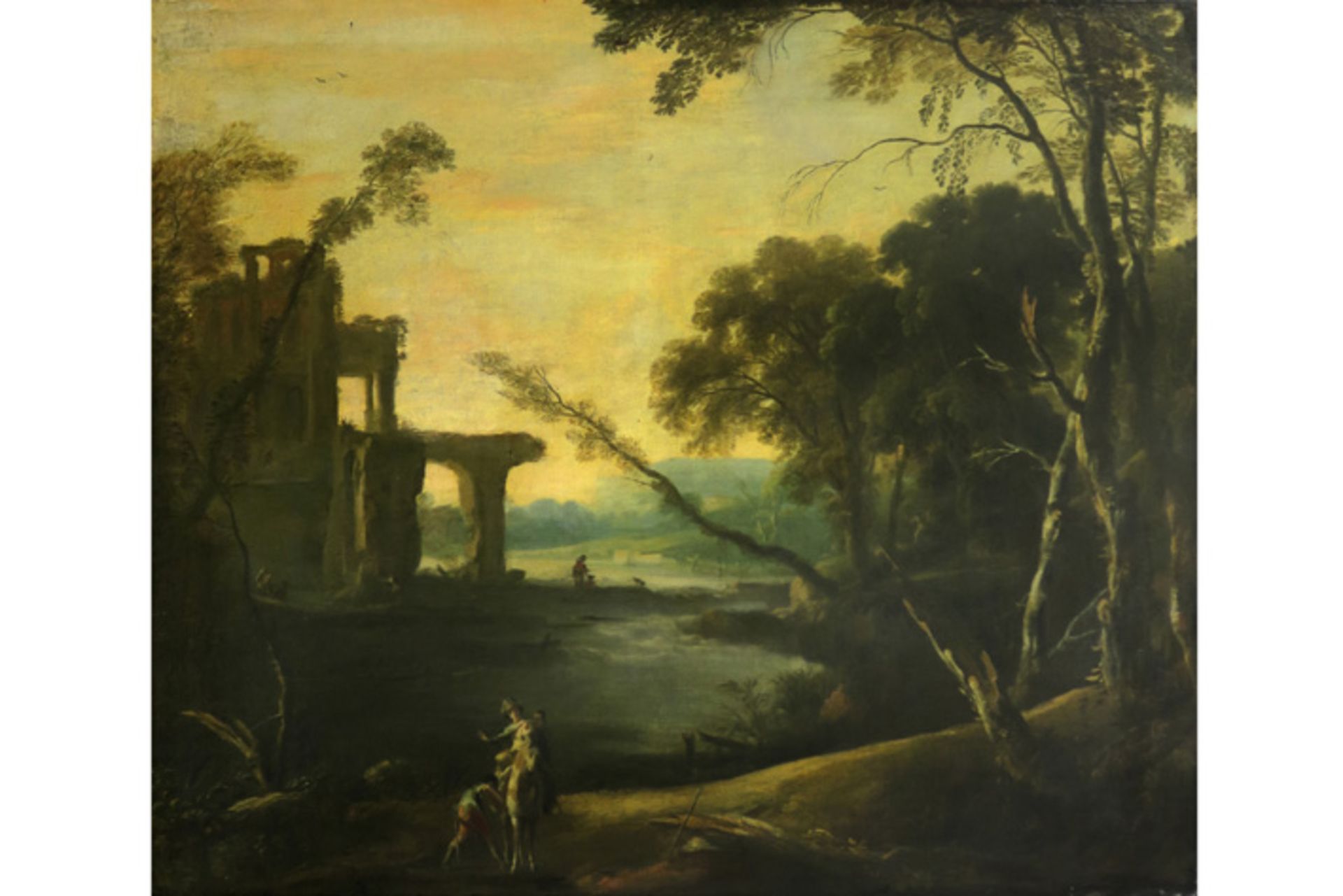 18th Cent. French oil on canvas (on canvas) - attributed to Claude Joseph Vernet VERNET CLAUDE