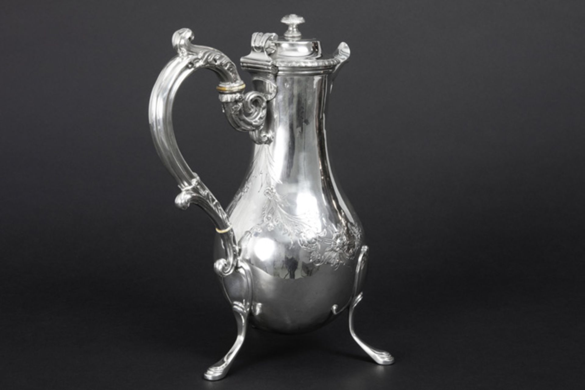 late 18th/early 19th Cent. French neoclassical coffee pot in marked silver Laat 18°/begin 19° eeuwse - Image 4 of 4