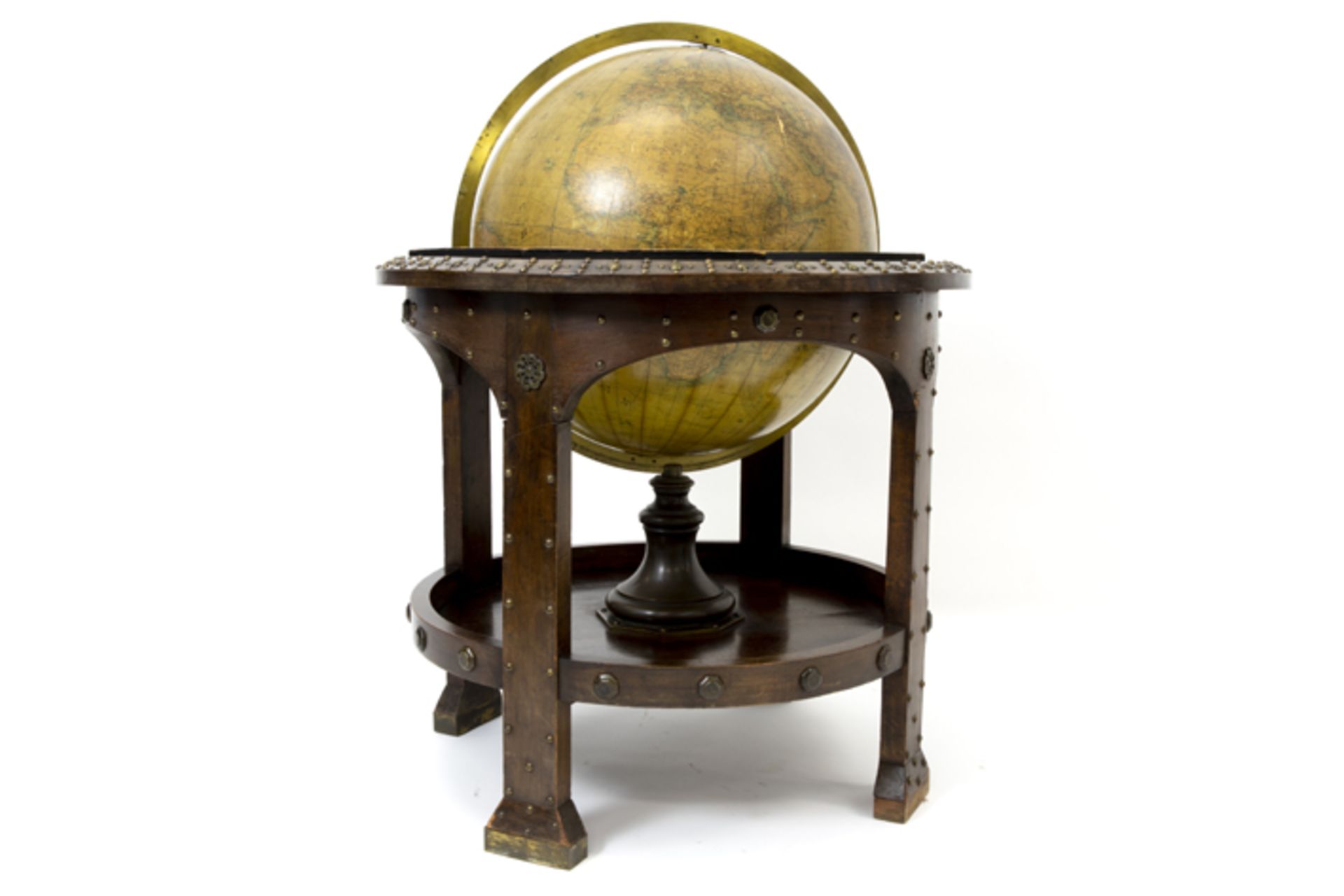 decorative marked "Columbus Erdglobus" globe with a map designed by Heinrich Kiefert - in stand - Image 6 of 6