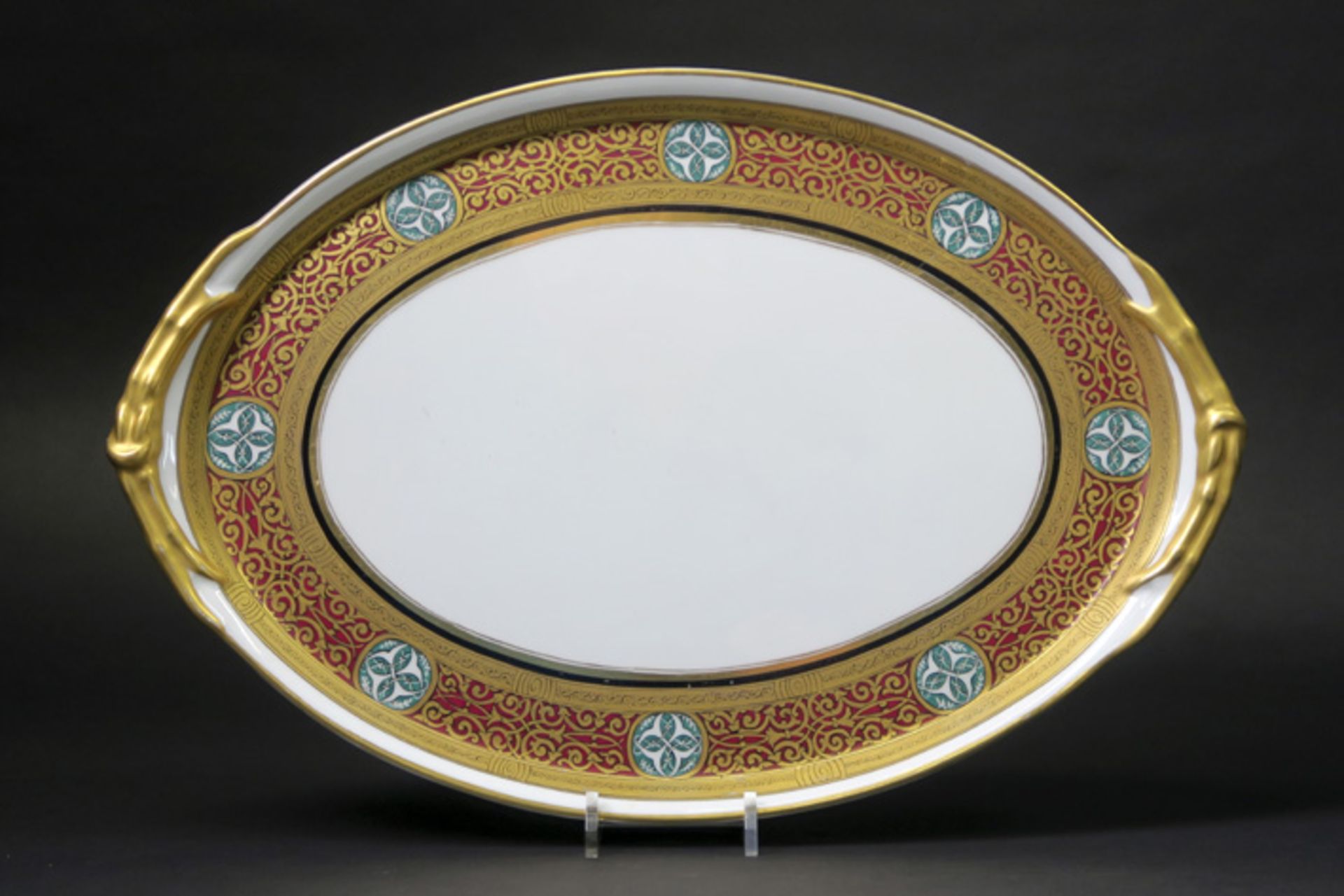 19th Cent. Russian oval dish in "Imperial Manufactury St-Peterburgh" marked porcelain from the