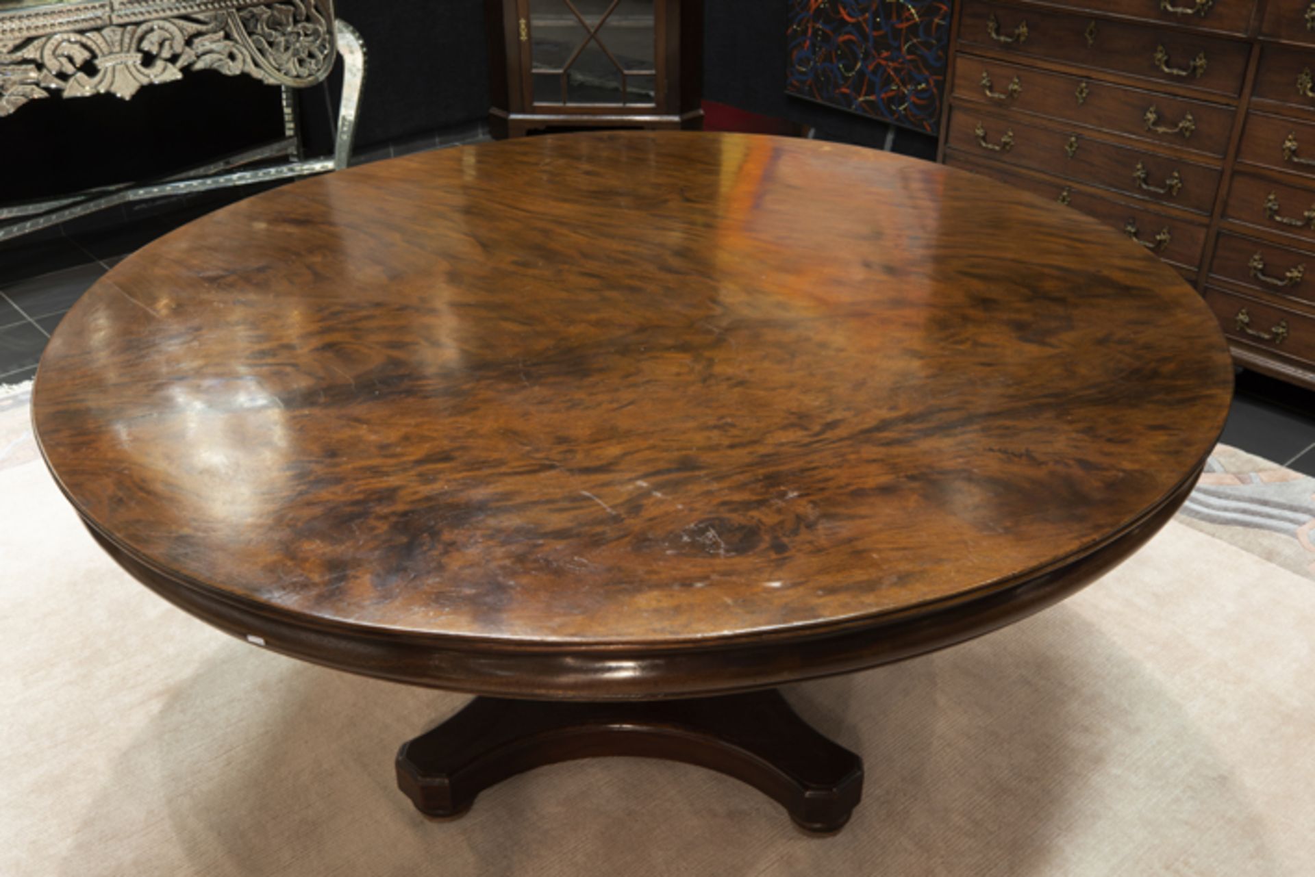 18th/19th Cent. neoclassical table in mahogany with a quite rare large size Goede achttiende/ - Image 2 of 2