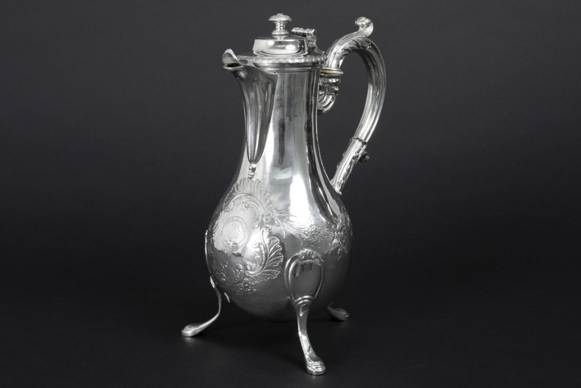late 18th/early 19th Cent. French neoclassical coffee pot in marked silver Laat 18°/begin 19° eeuwse - Image 2 of 4