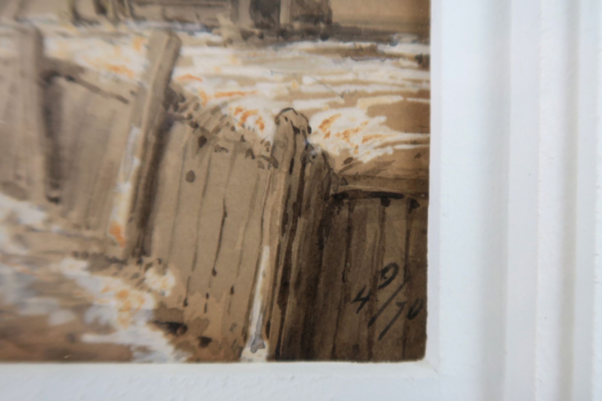 typical "Snow fun" aquarelle by Charles Leickert dated 6/4/(18)70 (when he was in Amsterdam) - - Image 2 of 4