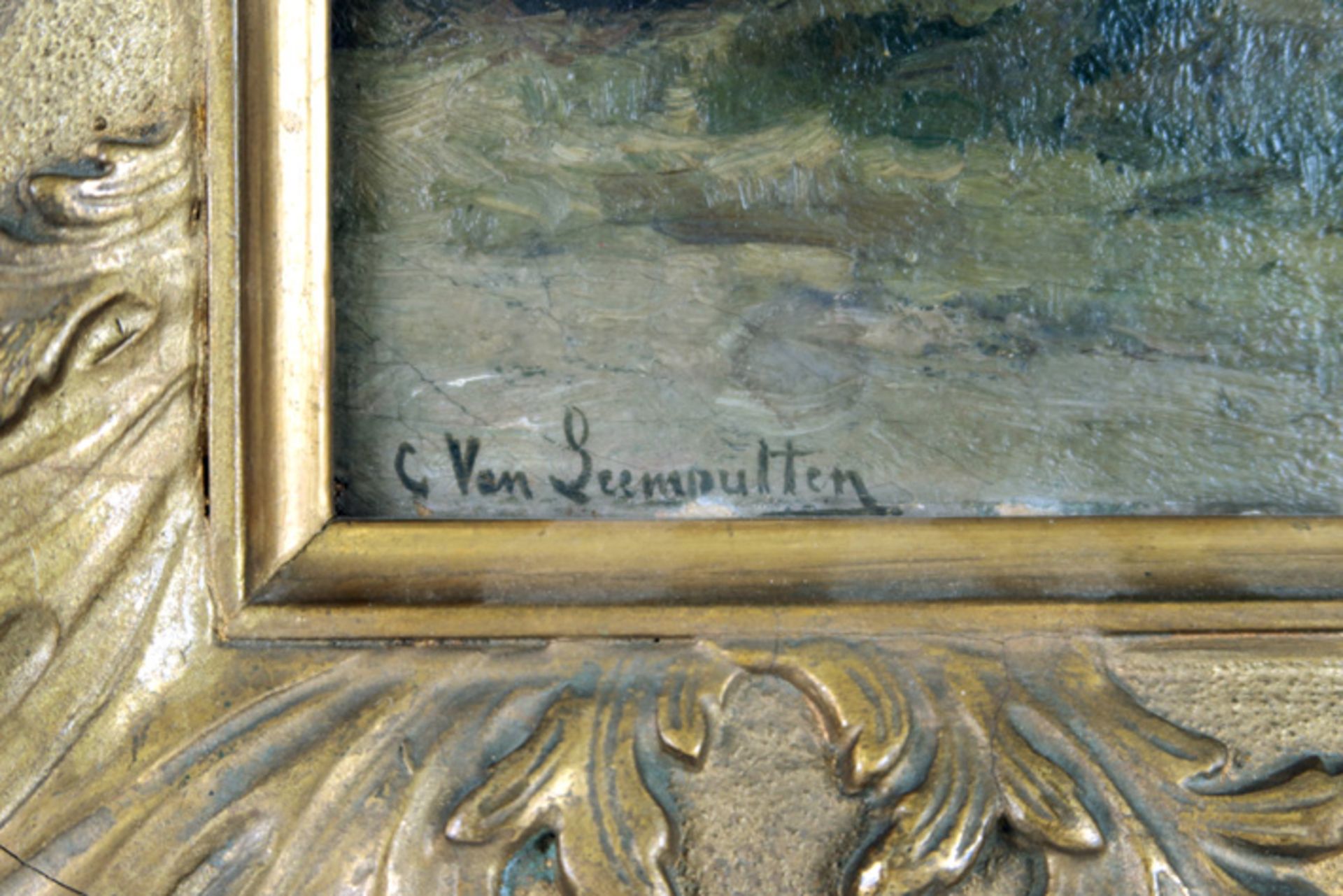 19th Cent. Belgian oil on panel - signed Cornelis Van Leemputten VAN LEEMPUTTEN CORNELIS (1841 - - Image 2 of 4