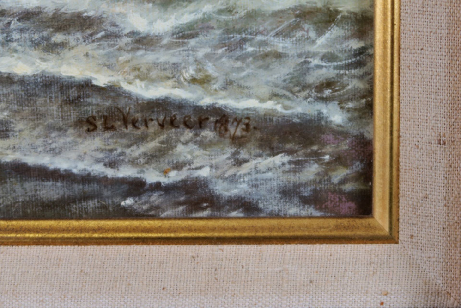19th Cent. Dutch oil on canvas - signed Salomon Léonard Verveer VERVEER SALOMON LÉONARD (1813 - - Image 2 of 4