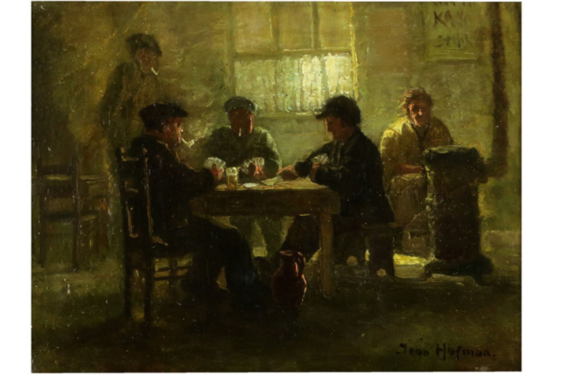 20th Cent oil painting on board - signed Jean Hofman HOFMAN JEAN (1889 - 1966) olieverfschilderij op