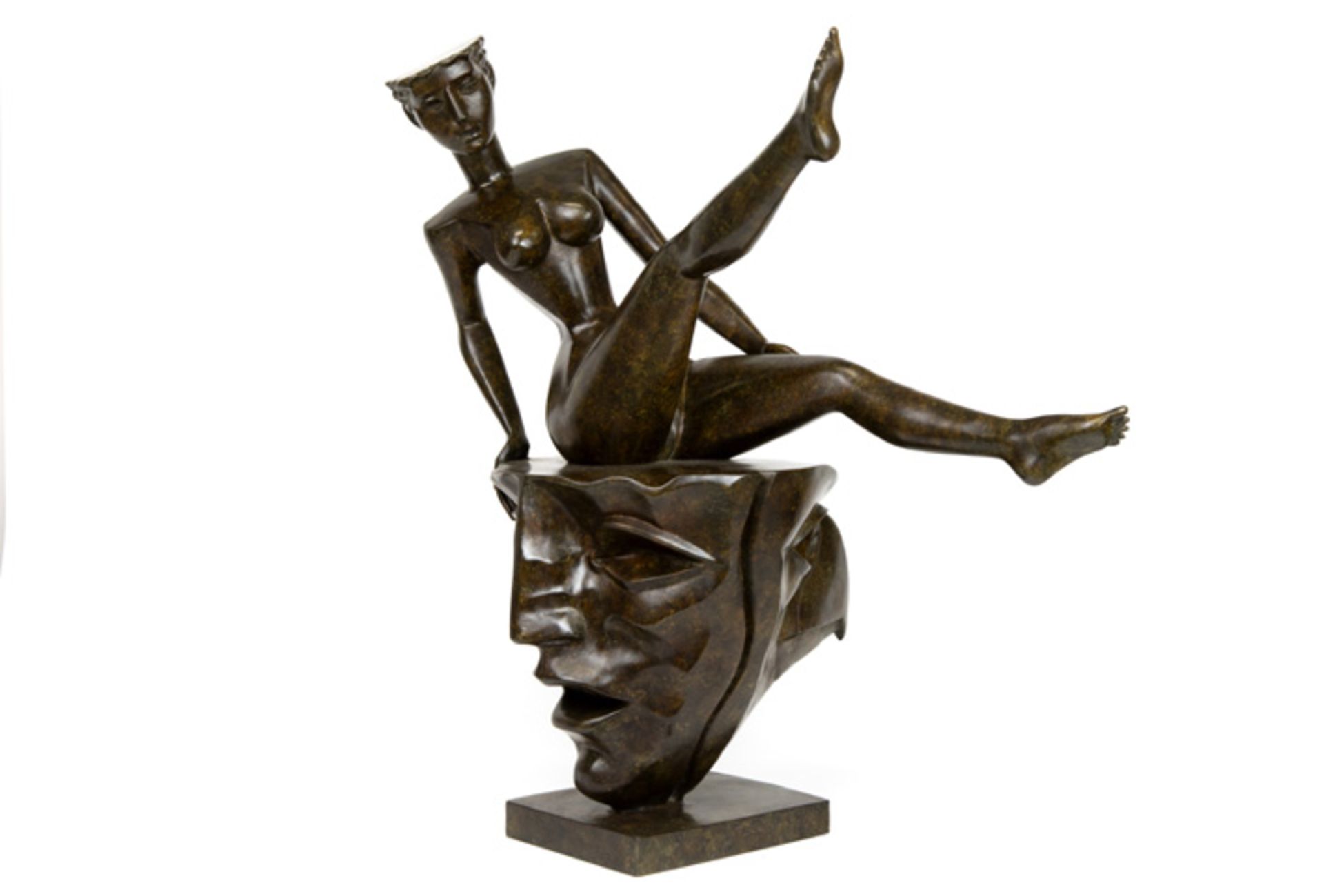 21st Cent. "Lady on the top" sculpture in bronze - signed Igor Tcholaria and with foundry mark - Bild 2 aus 5