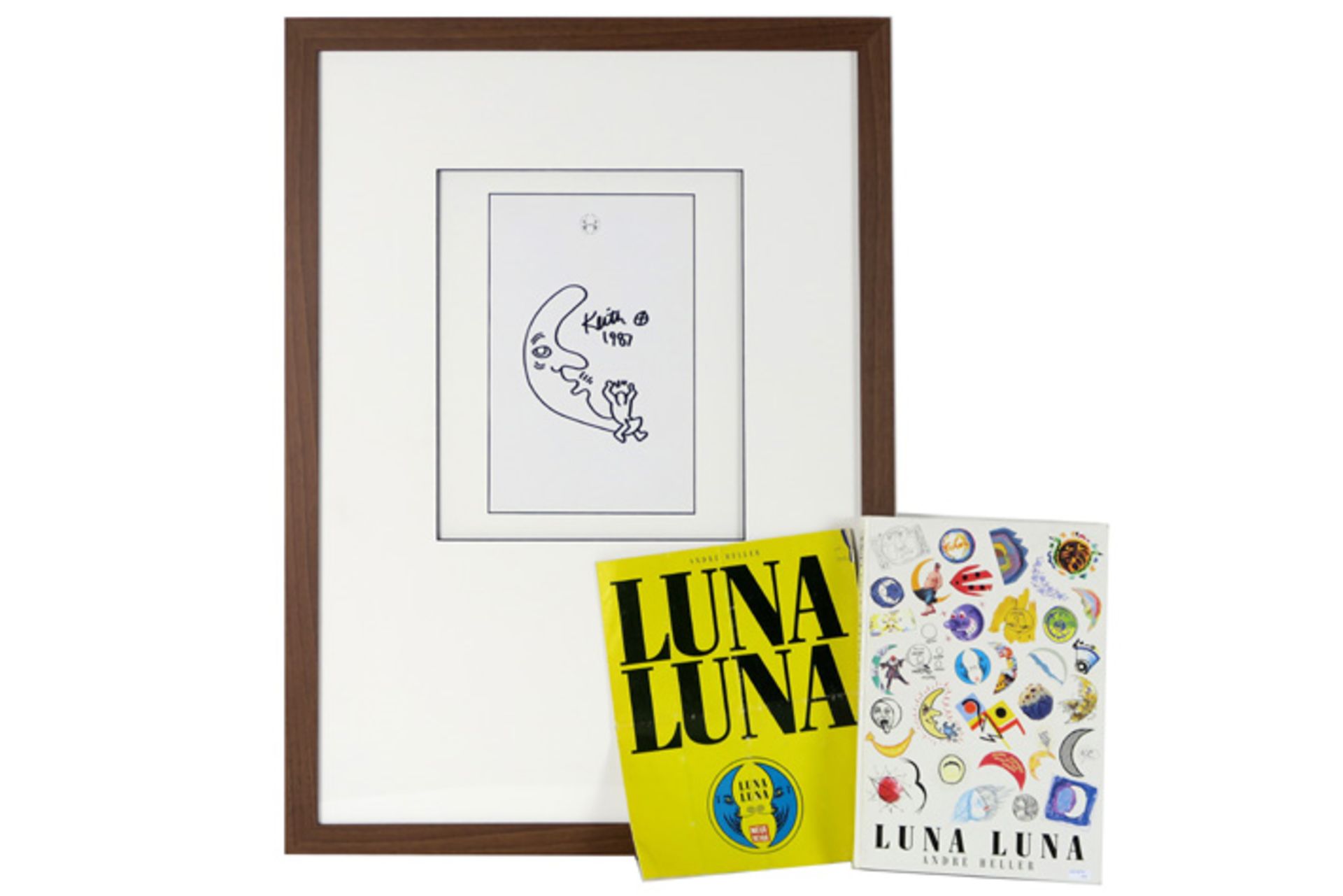 Keith Haring signed drawing made for the project 'Luna Luna' - signed and dated 1987 sold with a " - Image 2 of 6