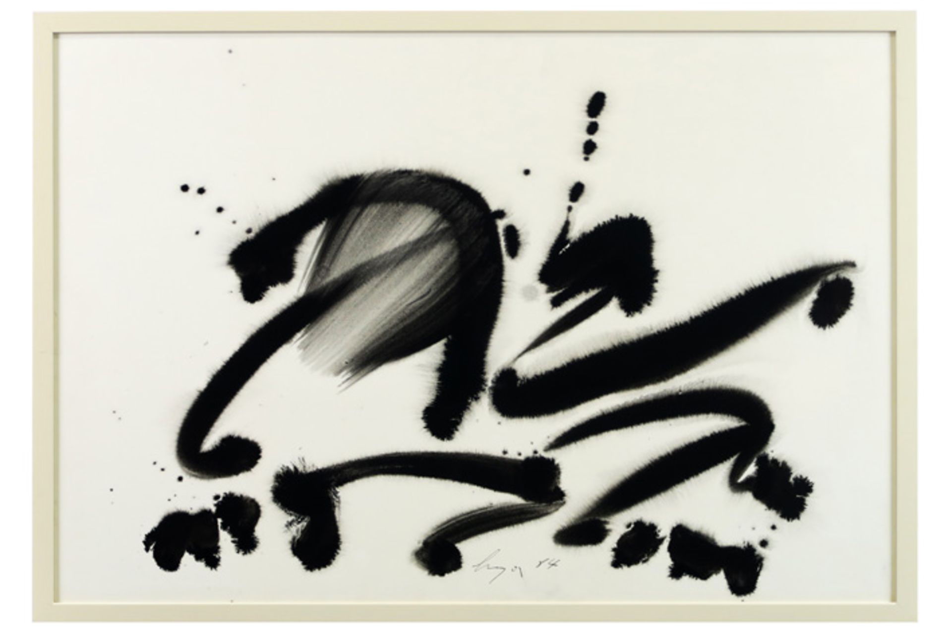 late 20th Cent. Belgian abstract lavis - signed Hugo De Clercq and dated 1984 DE CLERCQ HUGO (1930 - - Image 3 of 3