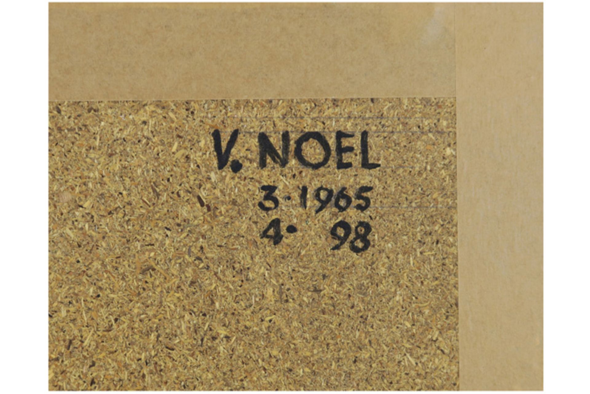 20th Cent. Belgian abstract mixed media (painted relief) - signed Victor Noël and dated 3/1965 + - Image 4 of 4