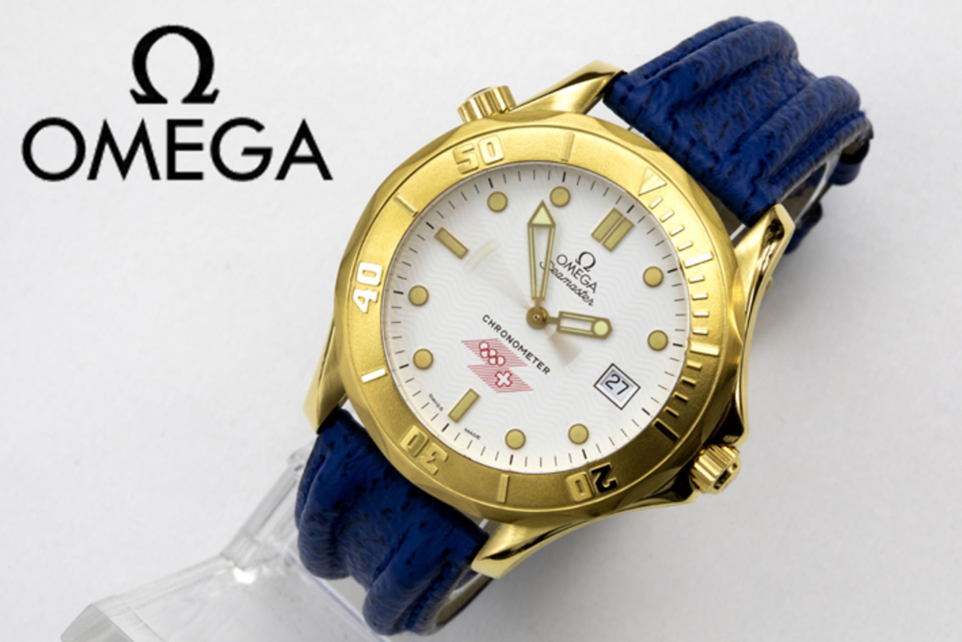 very rare "Omega Seamaster Olympia for 1994" chronometer wristwatch n° 23/49 in yellow gold (18