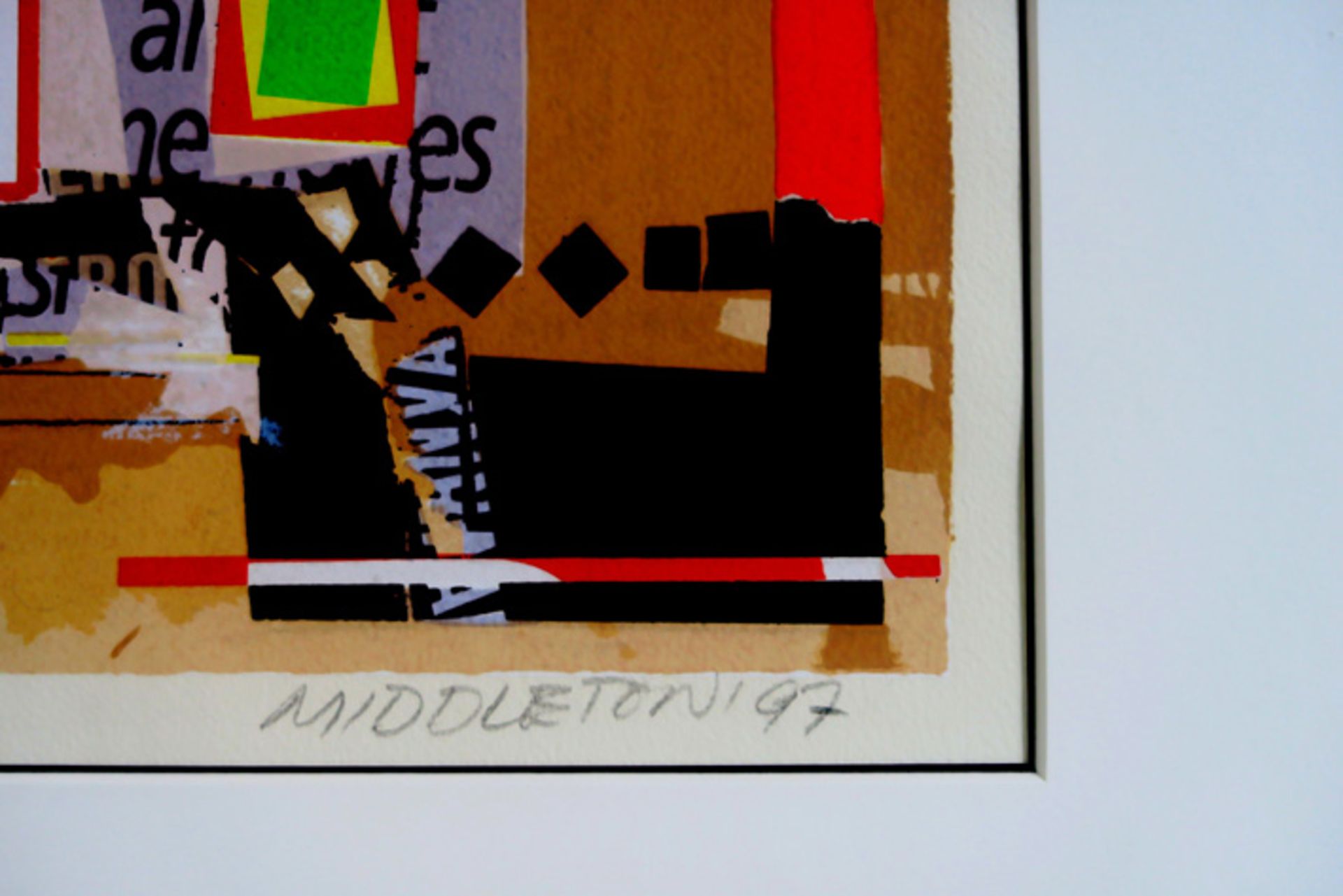 20th Cent. American print in colors - signed Sam Middleton and dated 1997 MIDDLETON SAM (1927 - - Image 2 of 3