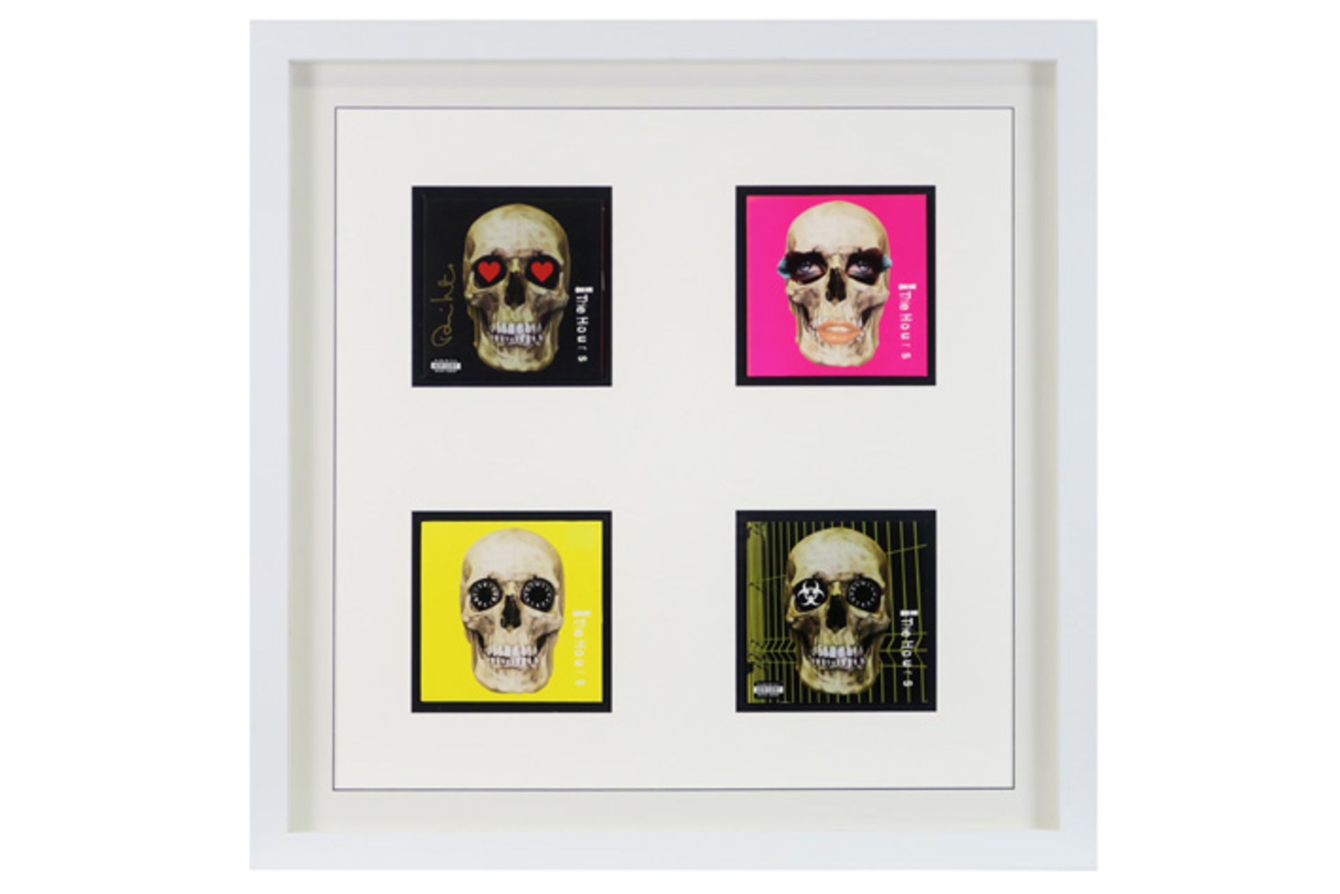 four recordcover for singles by "The Hours" designed by Damien Hirst - in one frame one is signed - Bild 2 aus 2