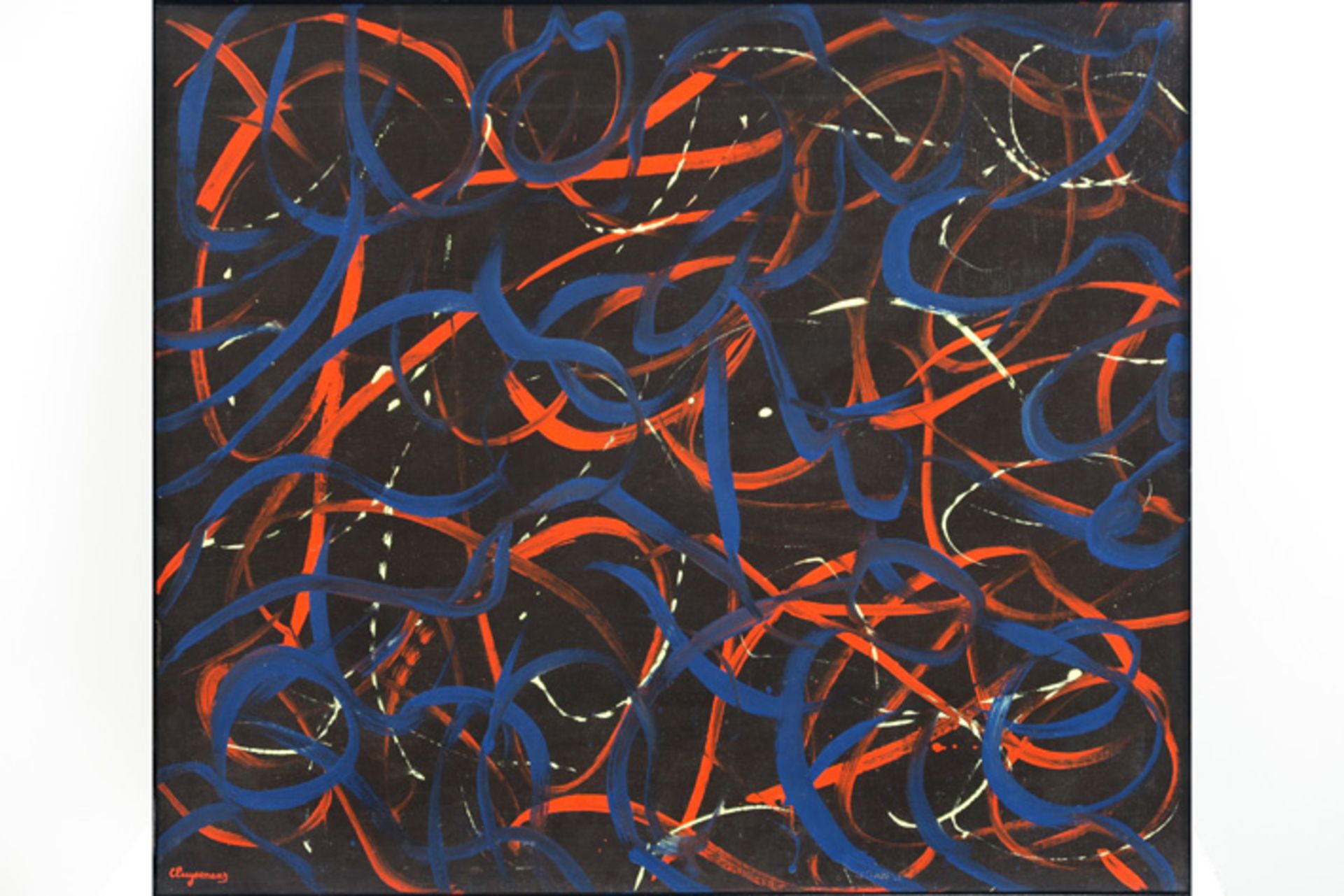 20th Cent CLUYSENAAR JOHN (1899 - 1986) olieverfschilderij op doek : "Abstracte compositie" - 60 x