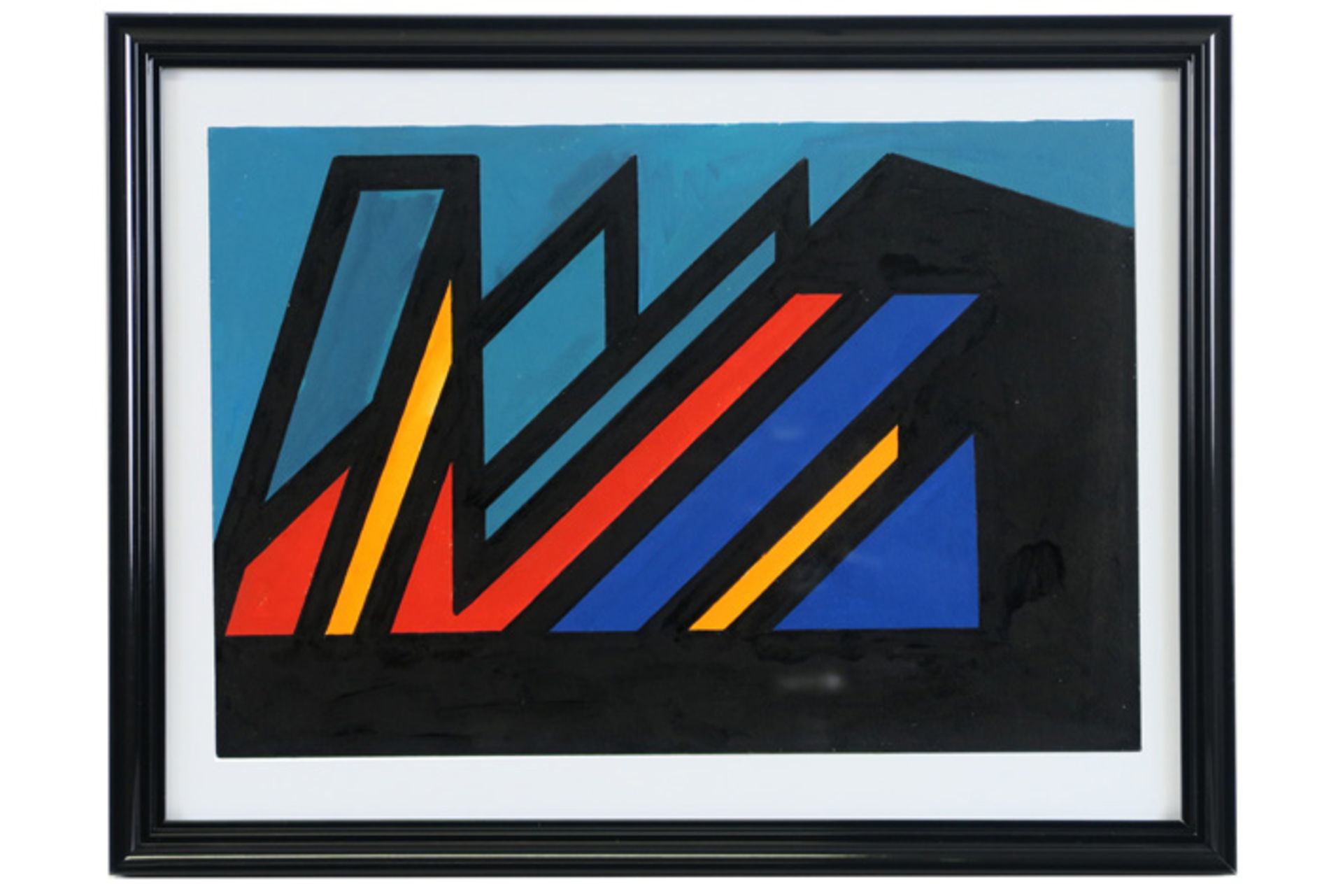 20th Cent. Belgian abstract gouache - signed Guy Vandenbranden (on the back) VANDENBRANDEN GUY (1926 - Image 3 of 3