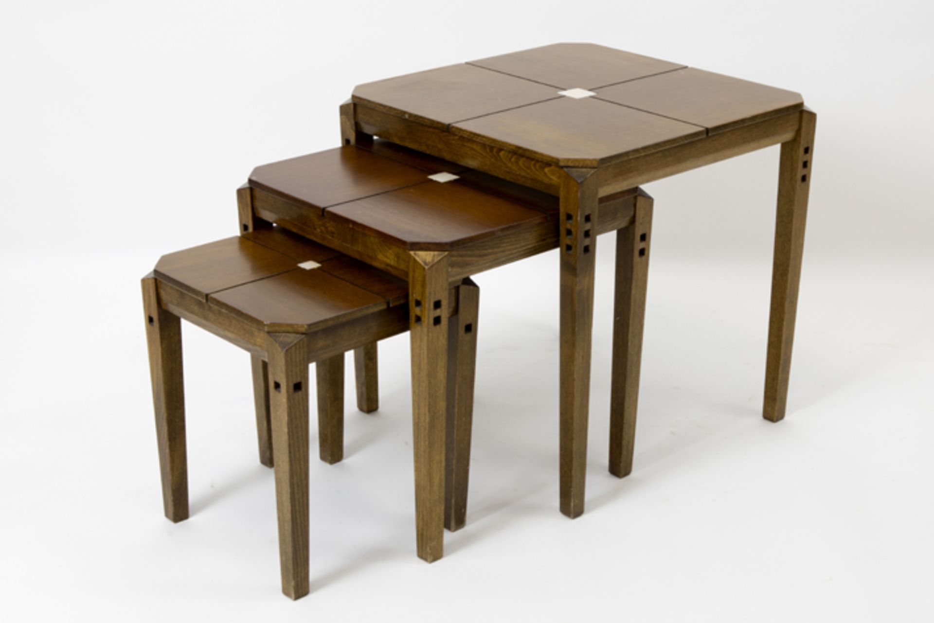 seventies' Umberto Asnago design nest of tables realised by Giorgetti ASNAGO UMBERTO (° 1949) voor