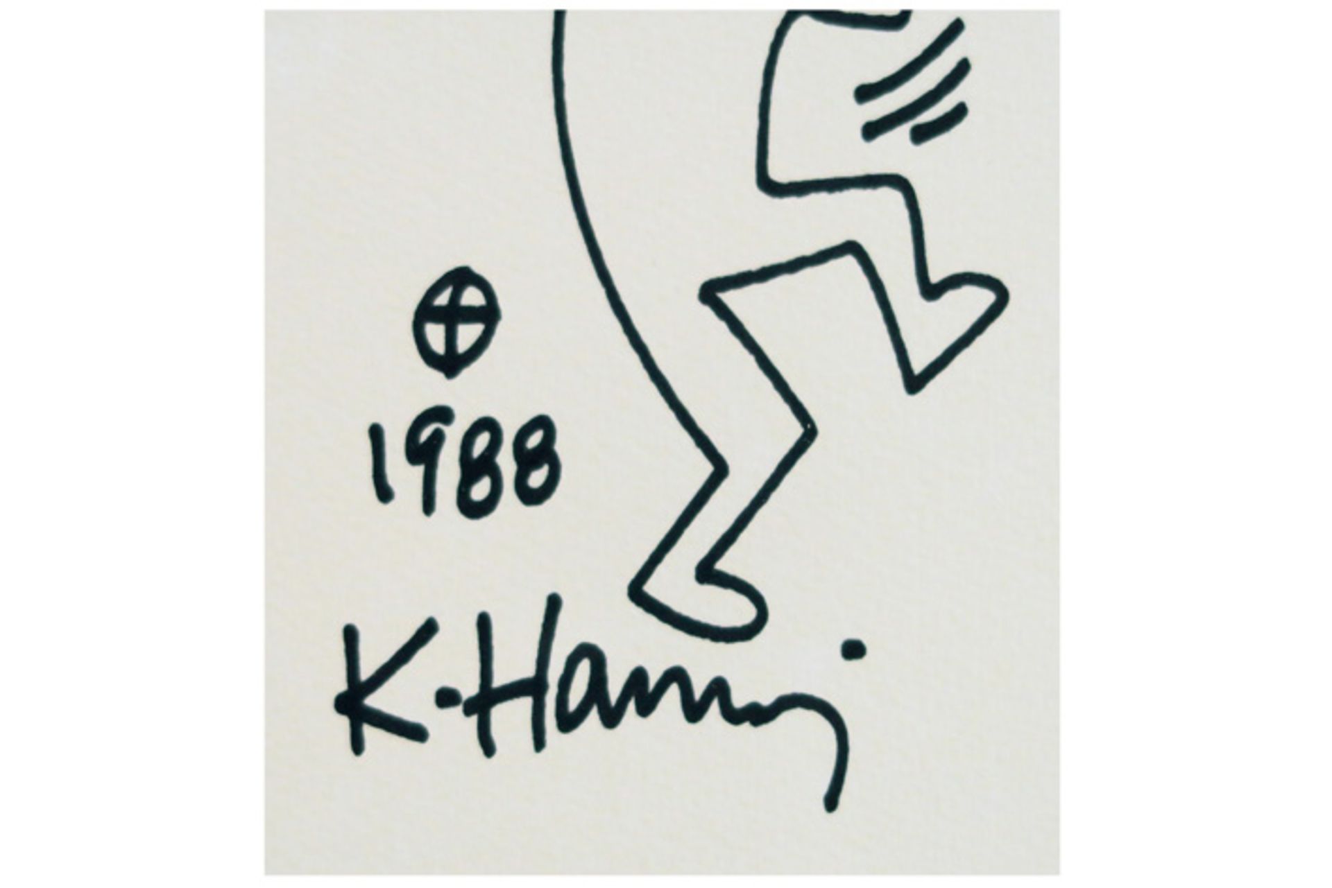 Keith Haring signed drawing with a typical figure - dated 1988 HARING KEITH (1958 - 1990) - Bild 2 aus 4