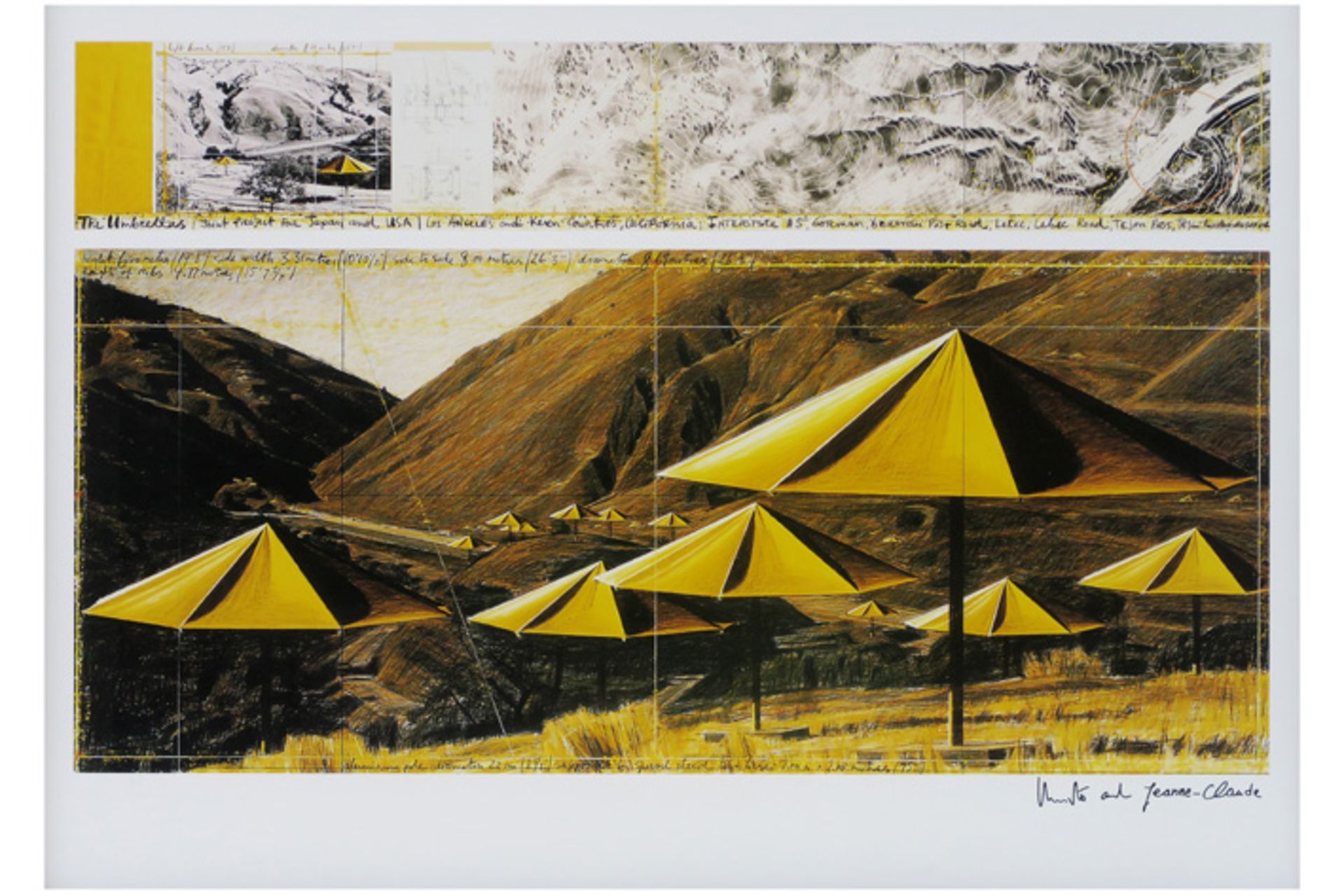 Christo signed "The Umbrellas" print in colors CHRISTO (1935 - 2020) print in kleuren : "The