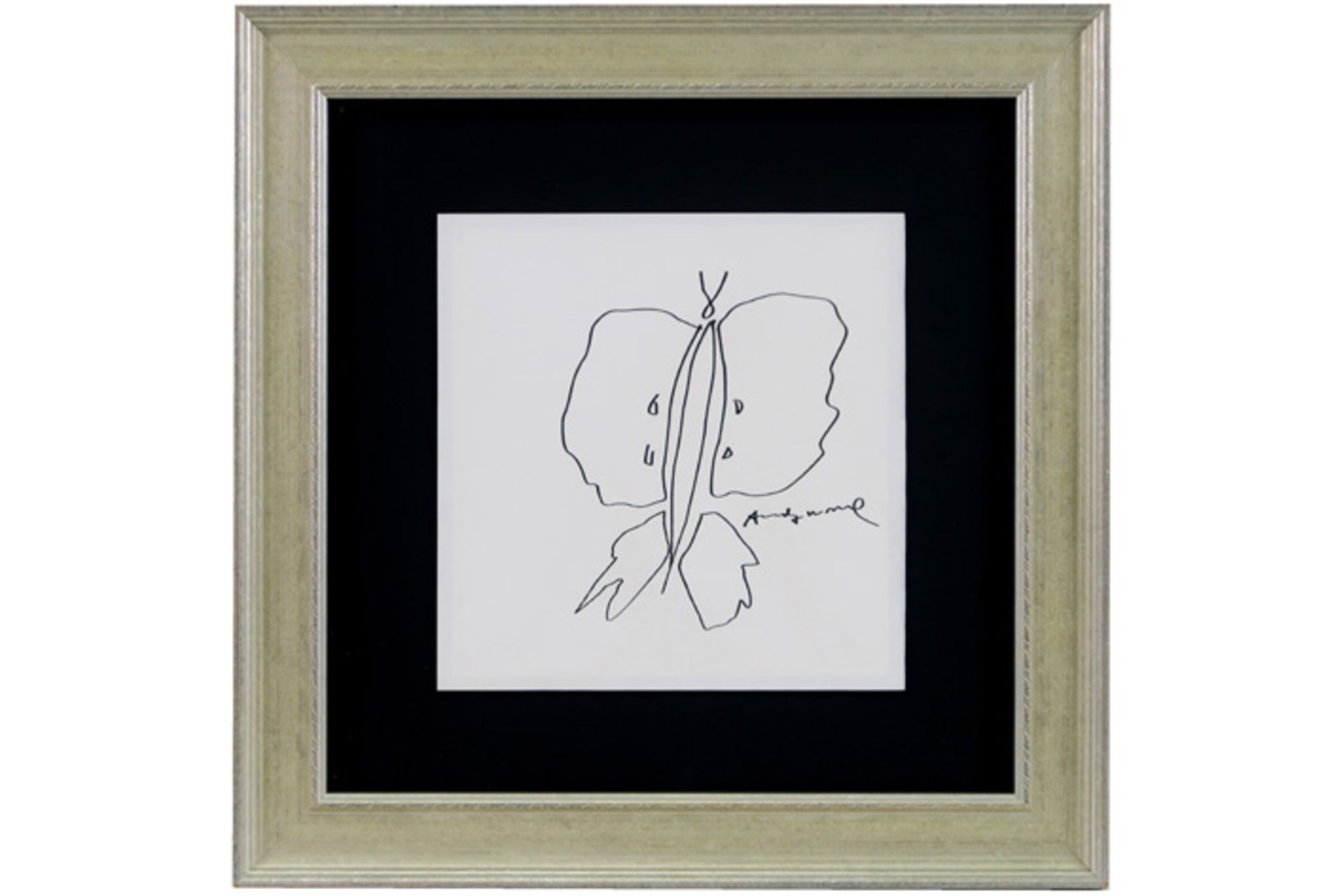 signed Andy Warhol "Butterfly" drawing, sold with the book "Vanishing animals" by Warhol and Kurt - Bild 3 aus 6