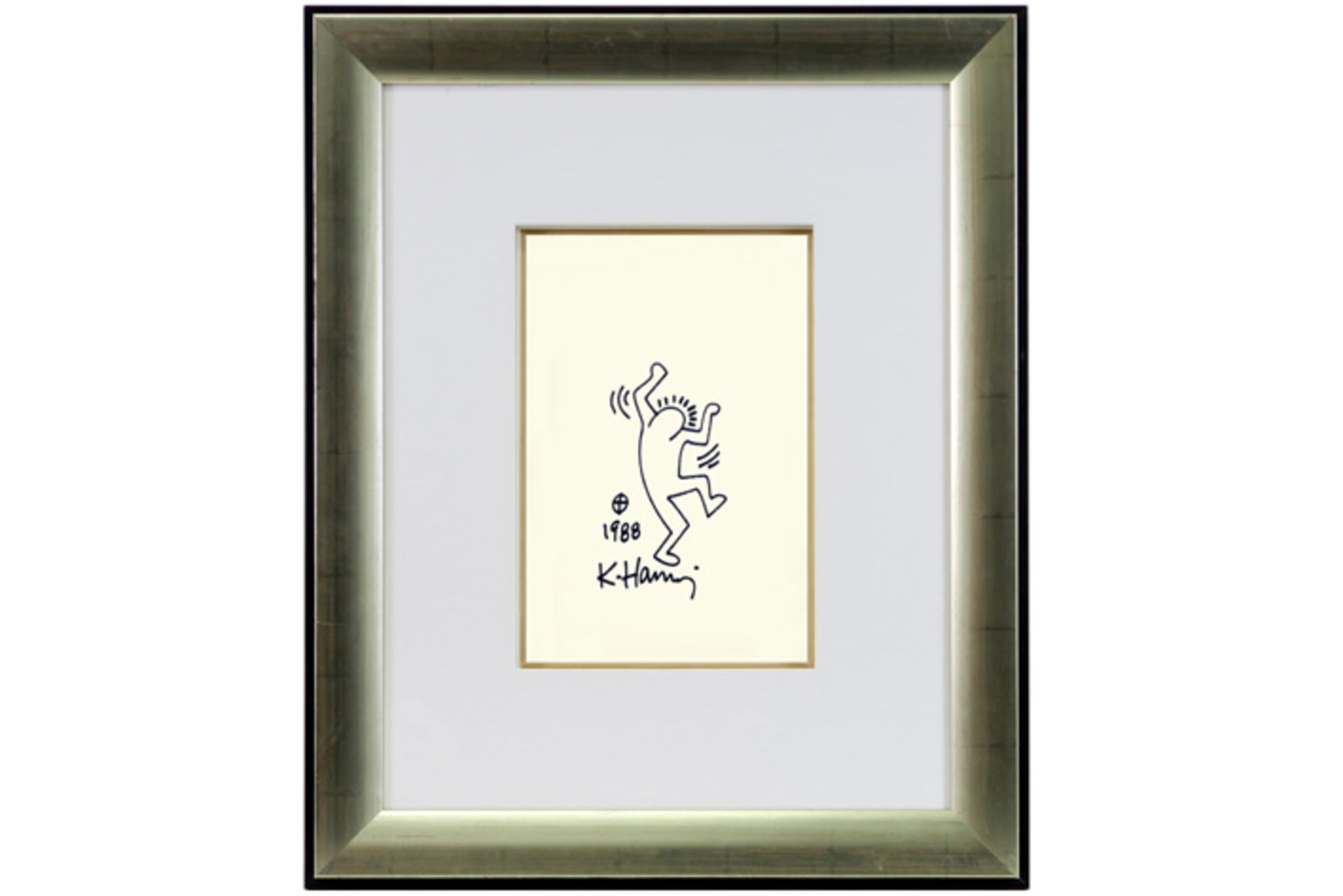 Keith Haring signed drawing with a typical figure - dated 1988 HARING KEITH (1958 - 1990) - Bild 4 aus 4