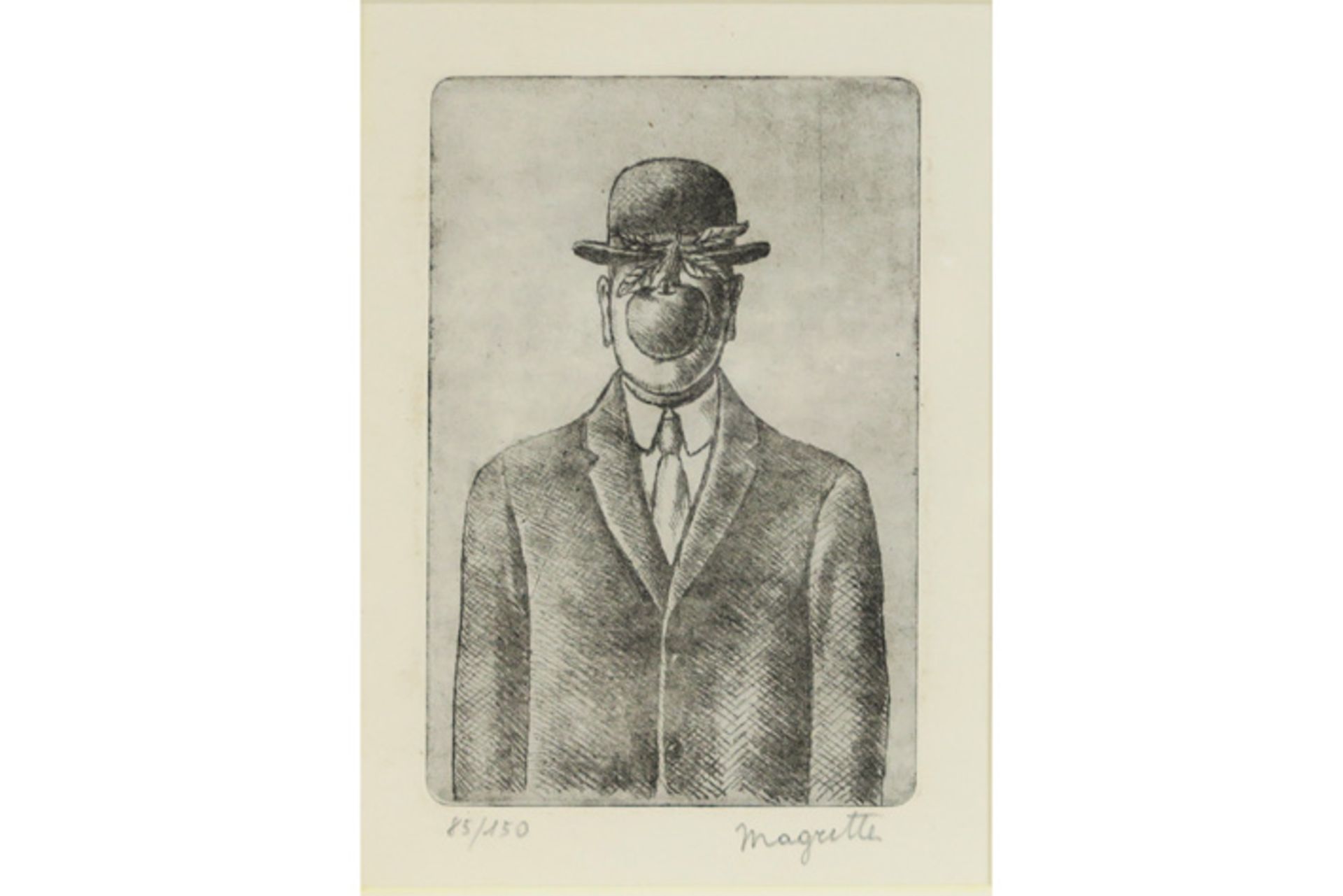 "Le fils de l'homme" etching after René Magritte MAGRITTE RENÉ (1898 - 1967) / naar ets n° 85/