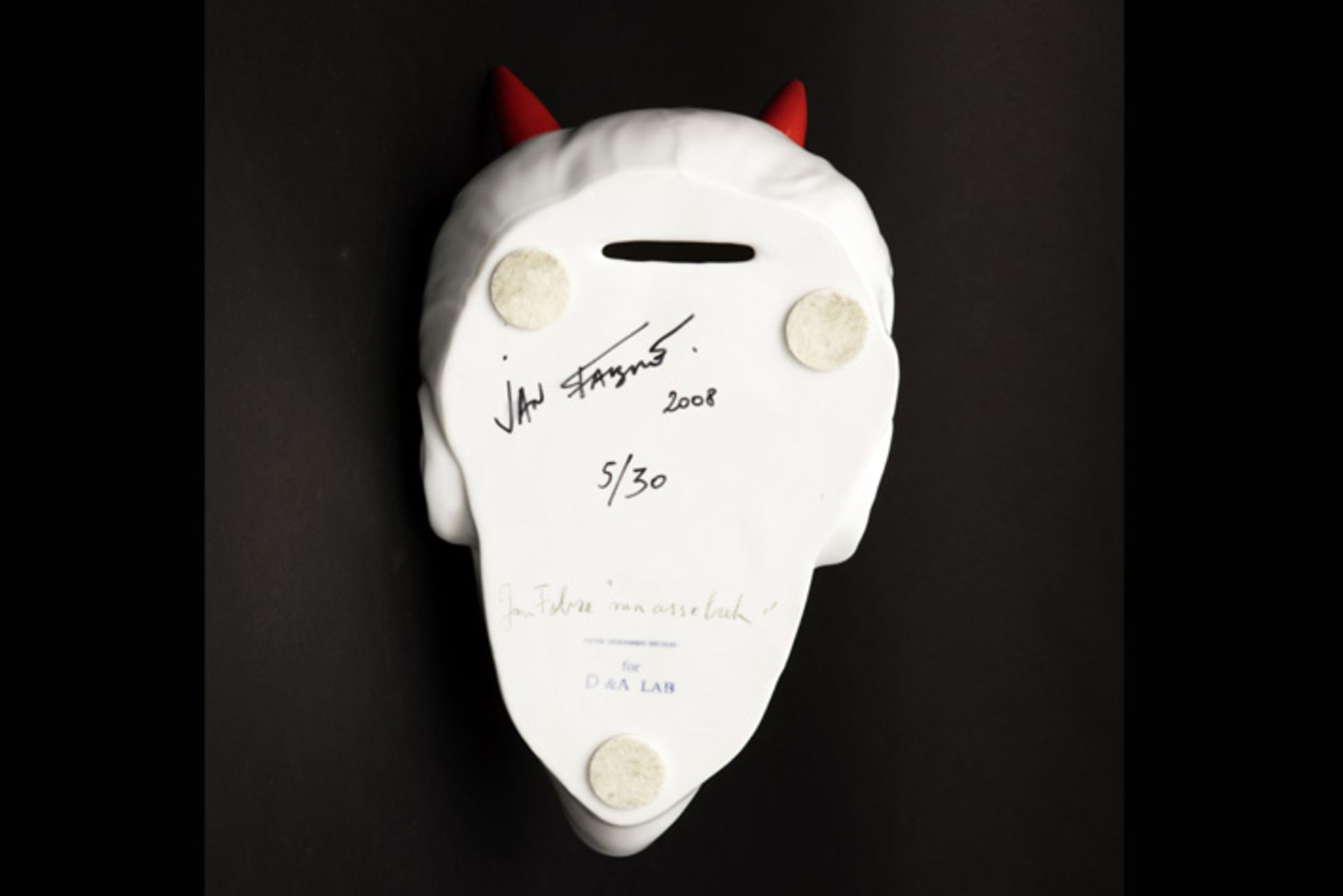 Jan Fabre "Ashtray" sculpture in porcelain - titled, signed and dated 2008 on the back FABRE - Image 2 of 2